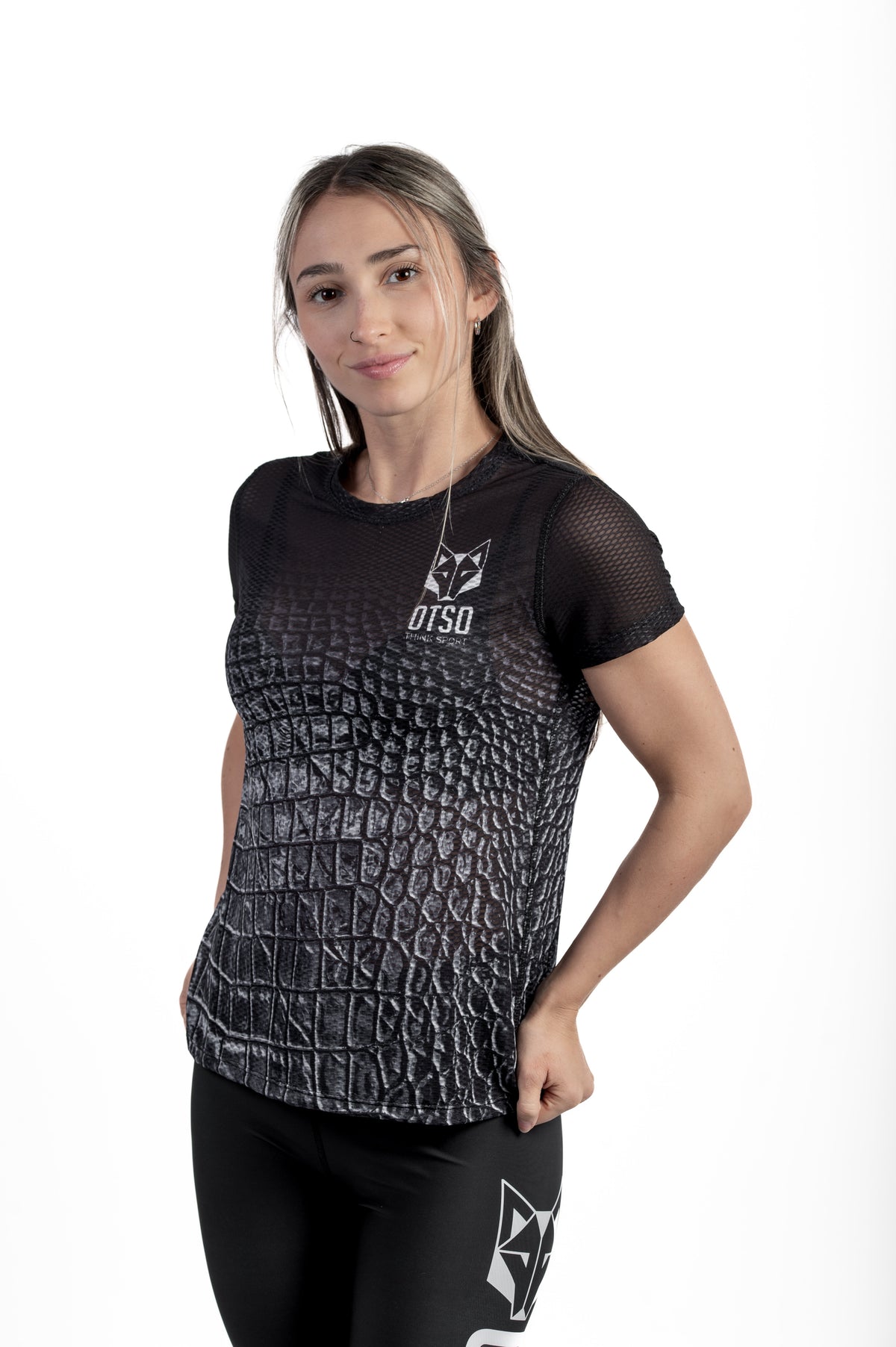 OTSO Damen Kurzarm-Funktionsshirt - Black Snake – Produktansicht 4