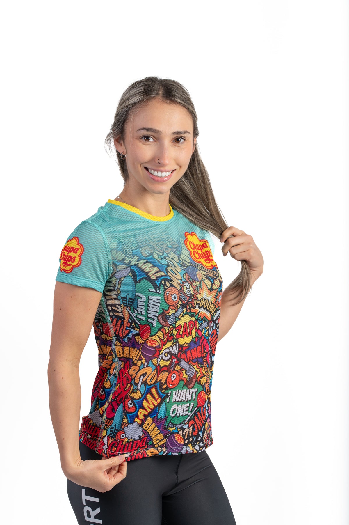 OTSO Damen Kurzarm-Funktionsshirt - Chupa Chups Comic – Produktansicht 5