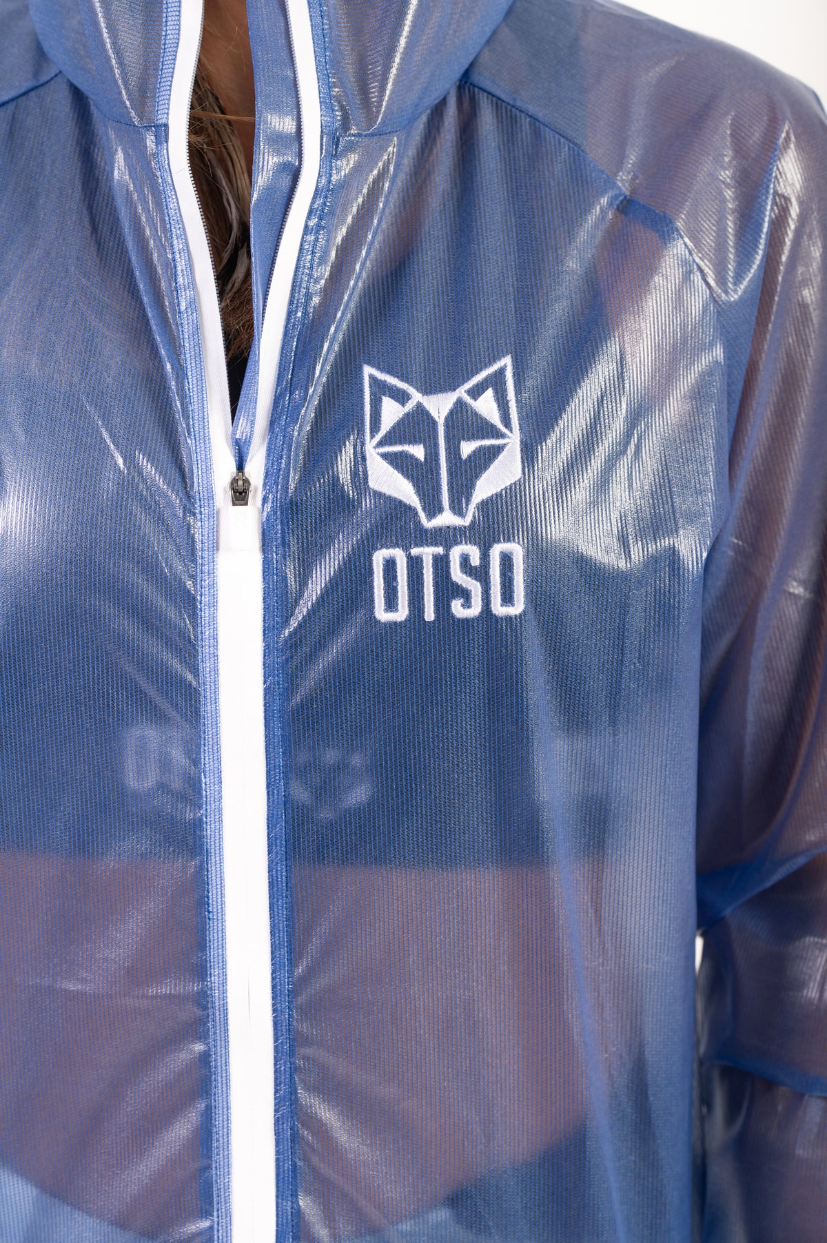 OTSO Wasserdichte Laufjacke - Electric Blue & White – Produktansicht 18
