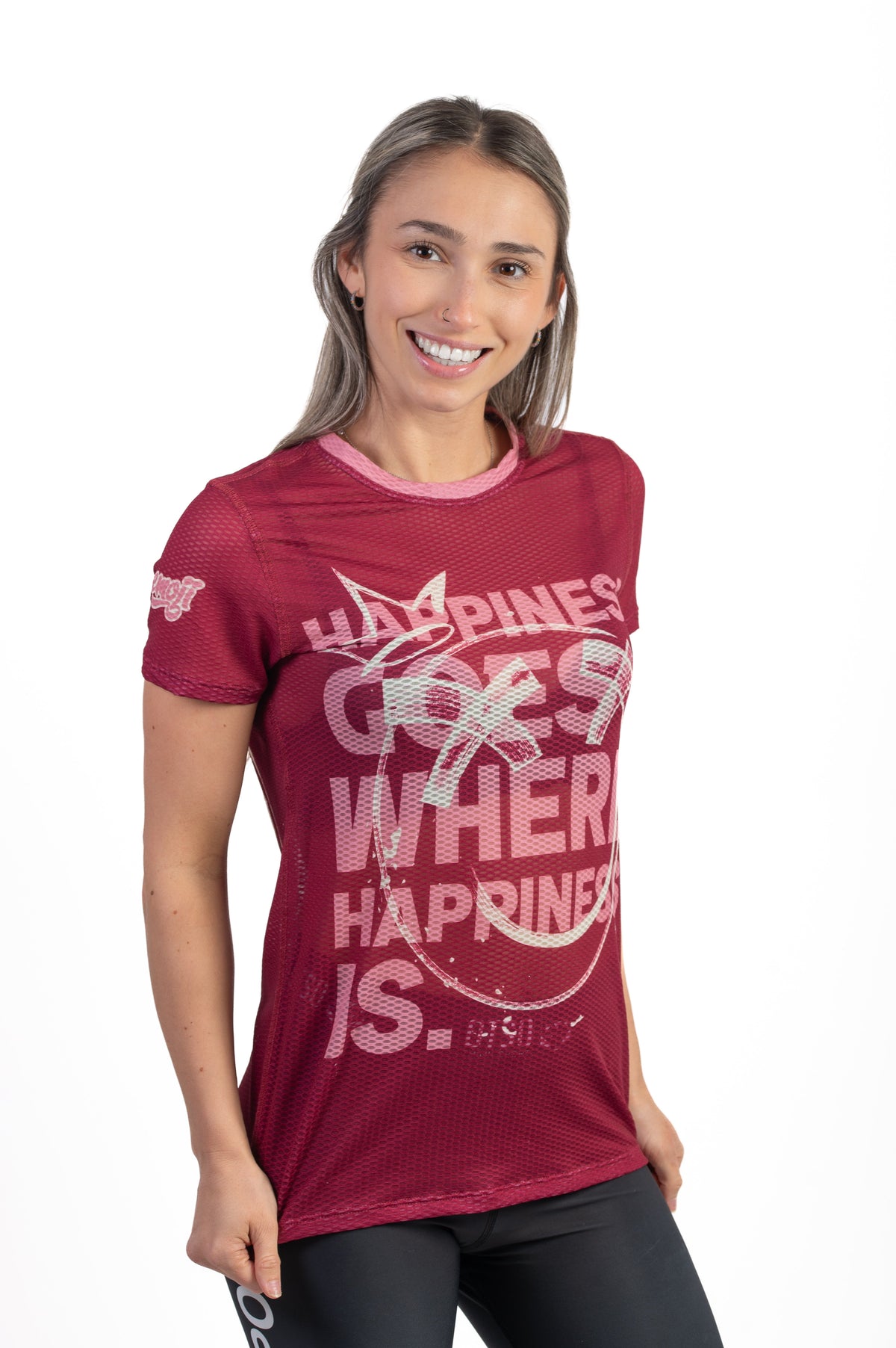OTSO Damen Kurzarm-Funktionsshirt - Emoji Happiness – Produktansicht 4