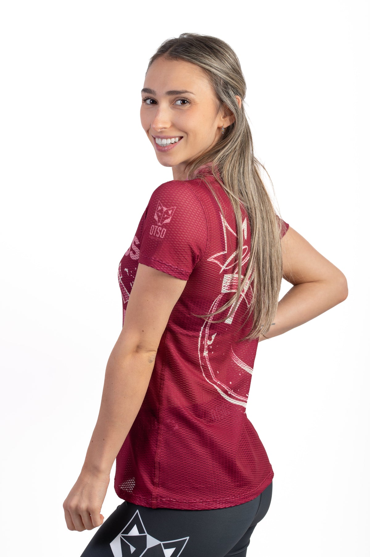 OTSO Damen Kurzarm-Funktionsshirt - Emoji Happiness – Produktansicht 5