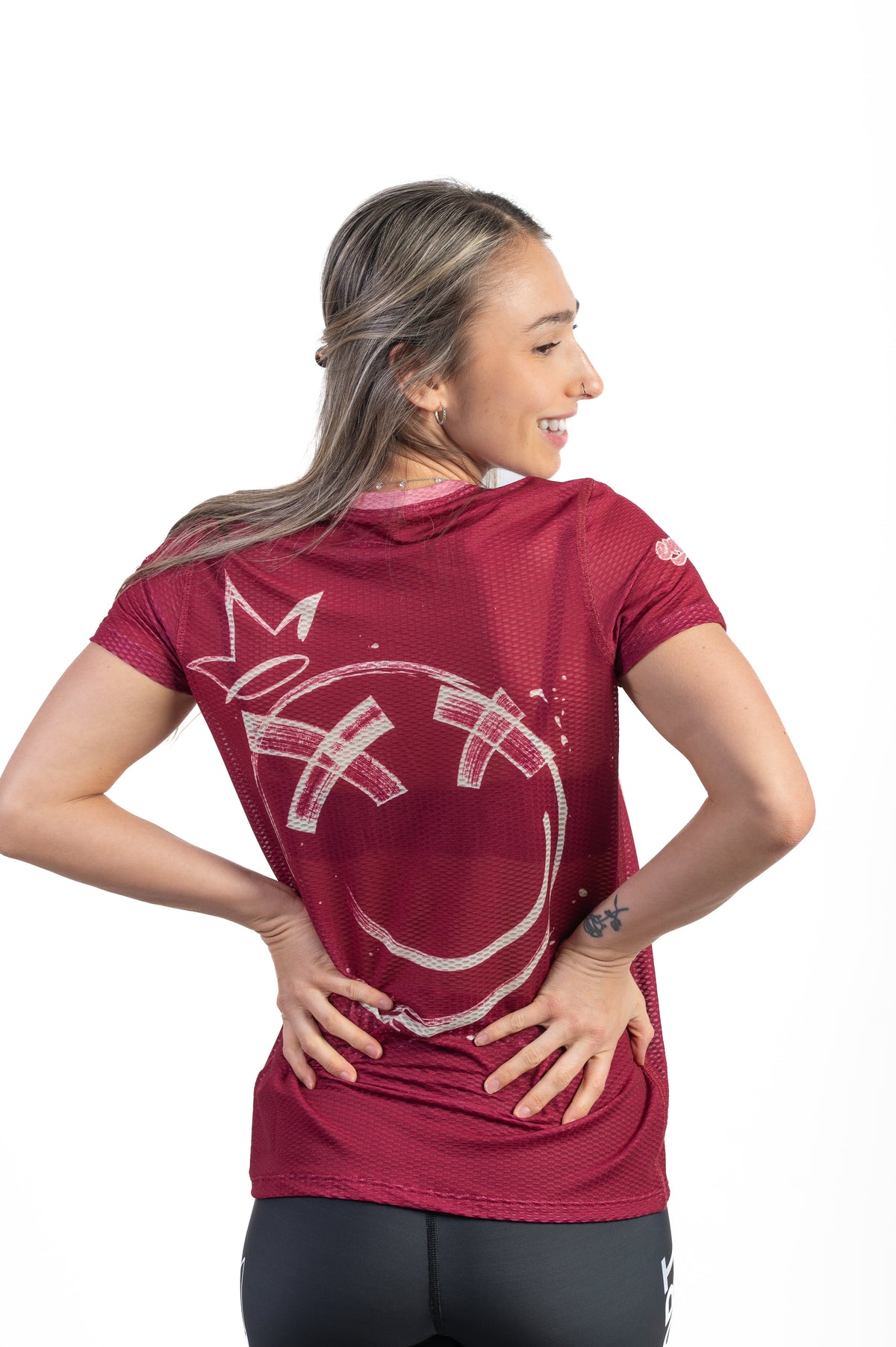 OTSO Damen Kurzarm-Funktionsshirt - Emoji Happiness – Produktansicht 6