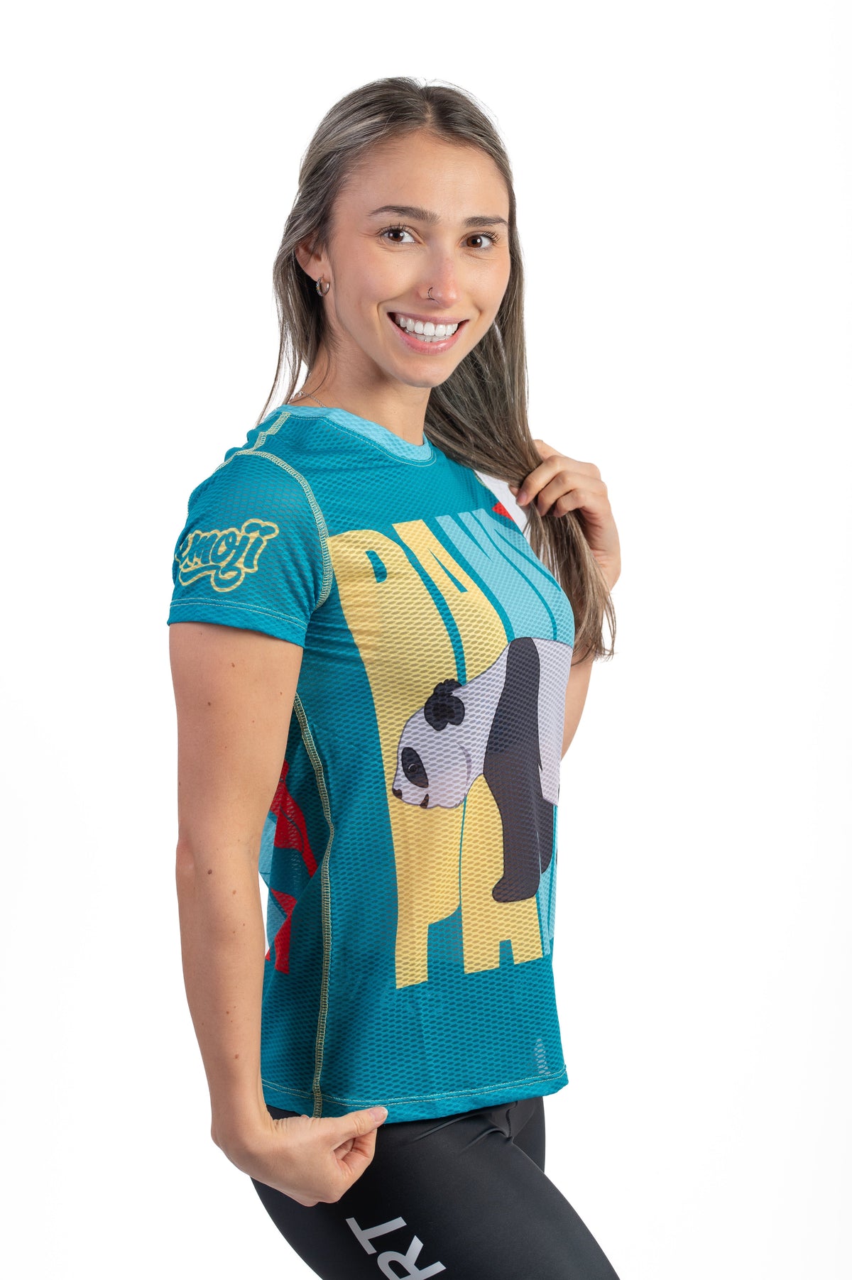 OTSO Damen Kurzarm-Funktionsshirt - Emoji Panda – Produktansicht 5