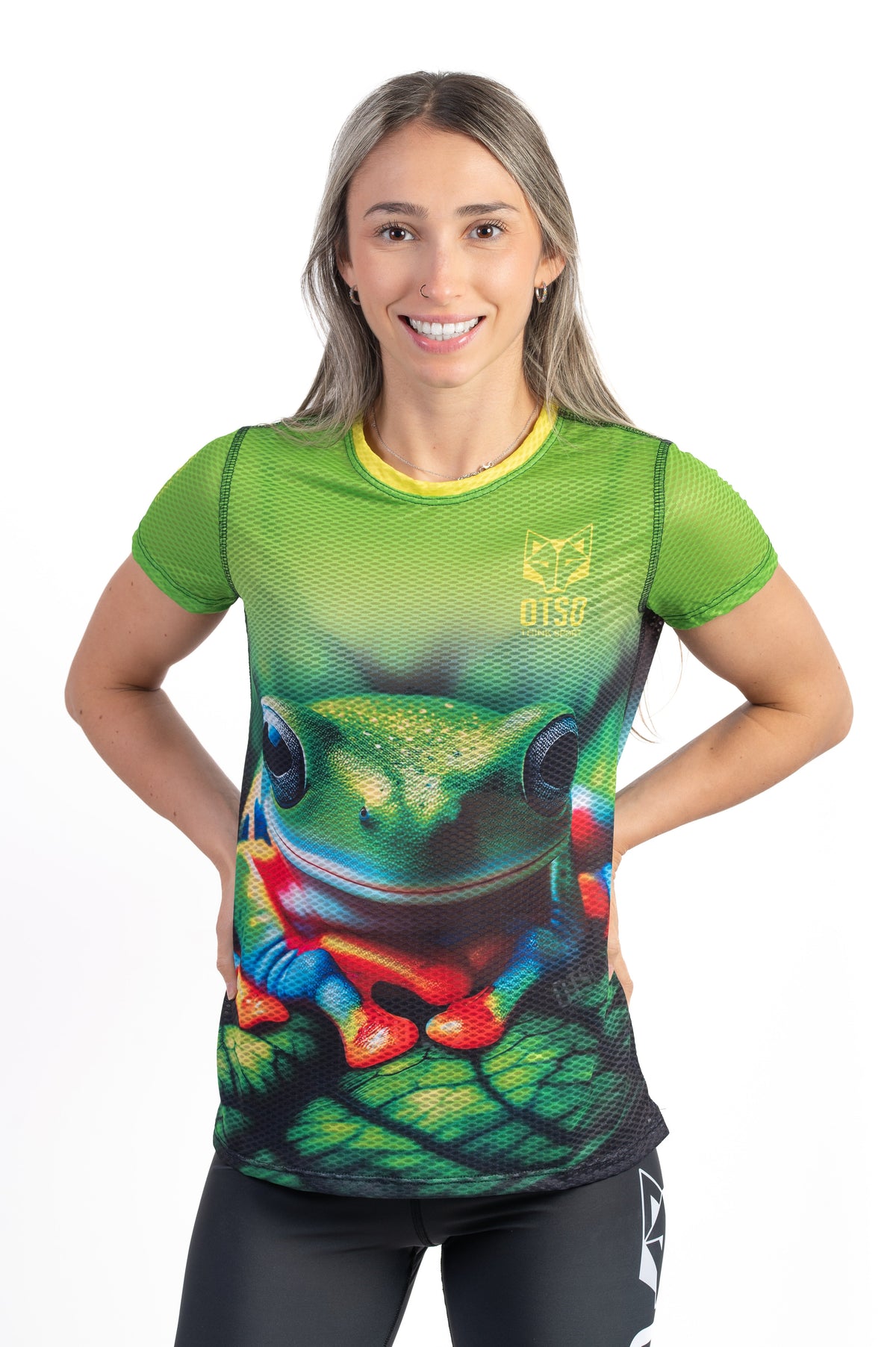 OTSO Damen Kurzarm-Funktionsshirt - Frog – Produktansicht 3
