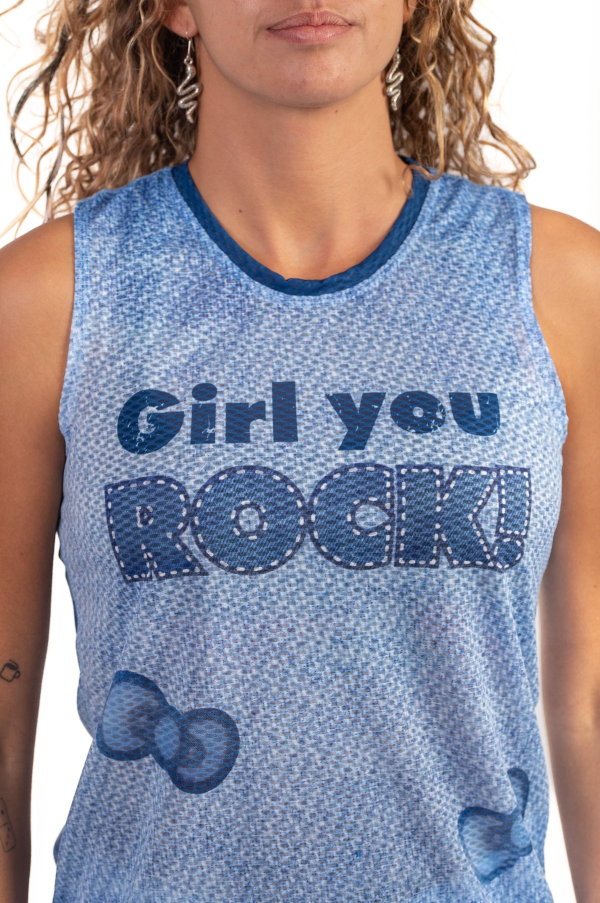 OTSO Damen/Mädchen Singlet - Hello Kitty Denim – Produktansicht 8