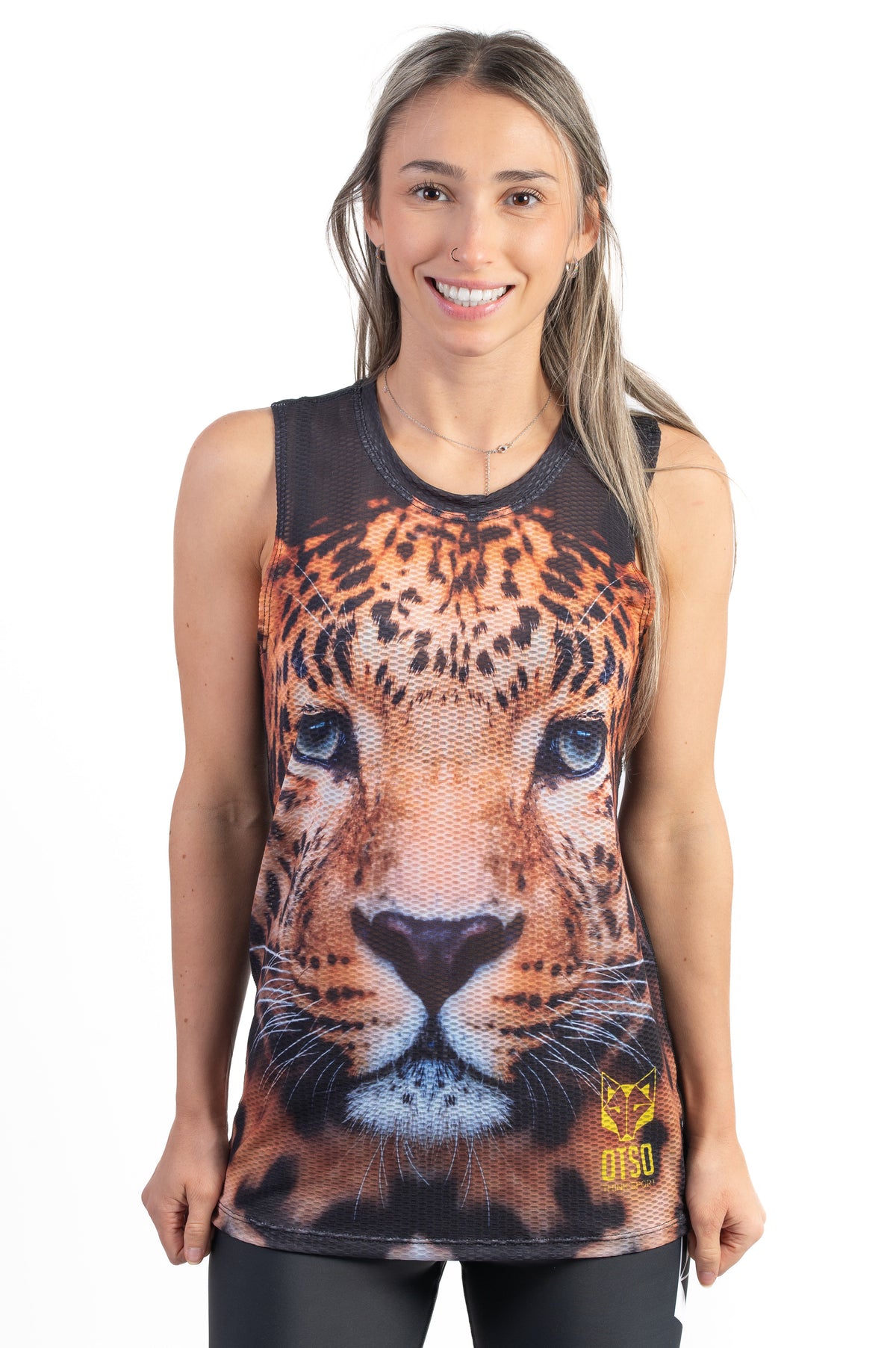 OTSO Damen Lauf-Singlet - Leopard – Produktansicht 4