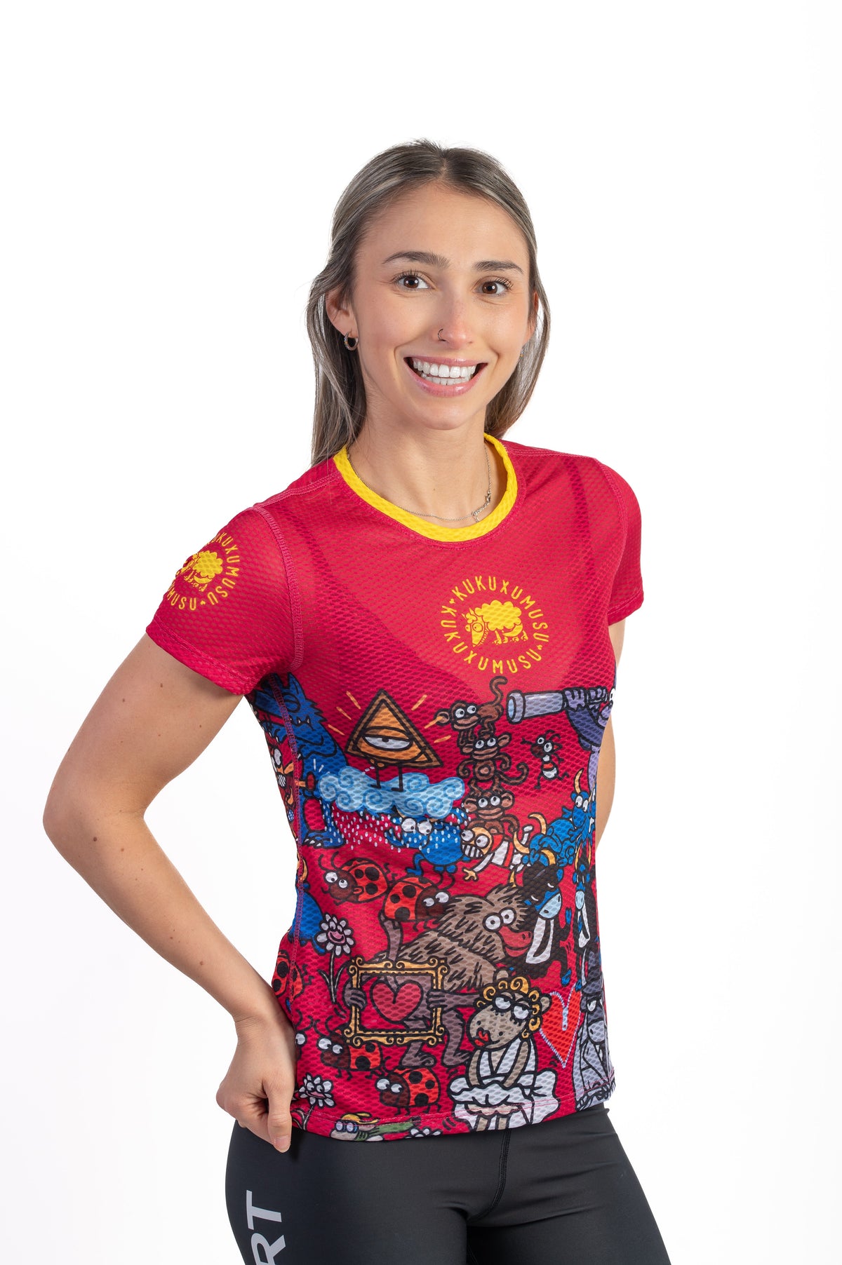OTSO Damen Kurzarm-Funktionsshirt - Kukuxumusu Mix Kuku – Produktansicht 5