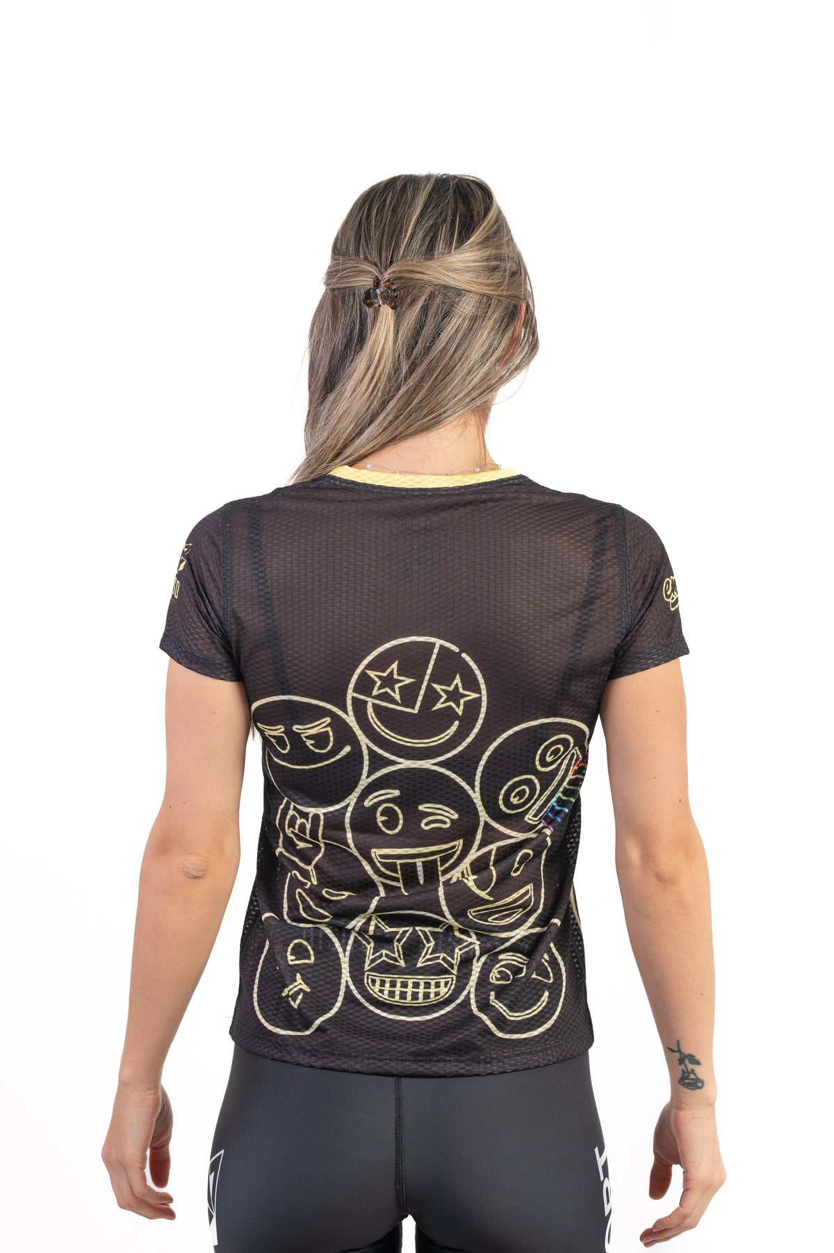 OTSO Damen Kurzarm-Funktionsshirt - Emoji Neon Faces – Produktansicht 7