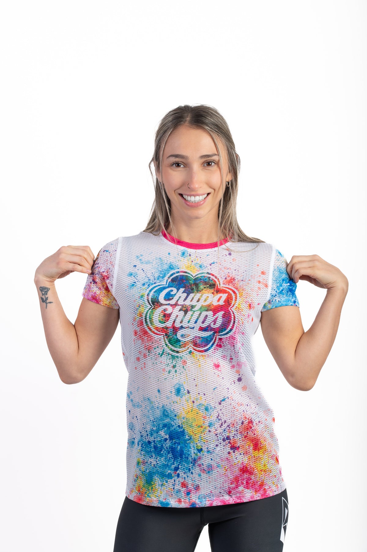 OTSO Damen Kurzarm-Funktionsshirt - Chupa Chups Paint – Produktansicht 4