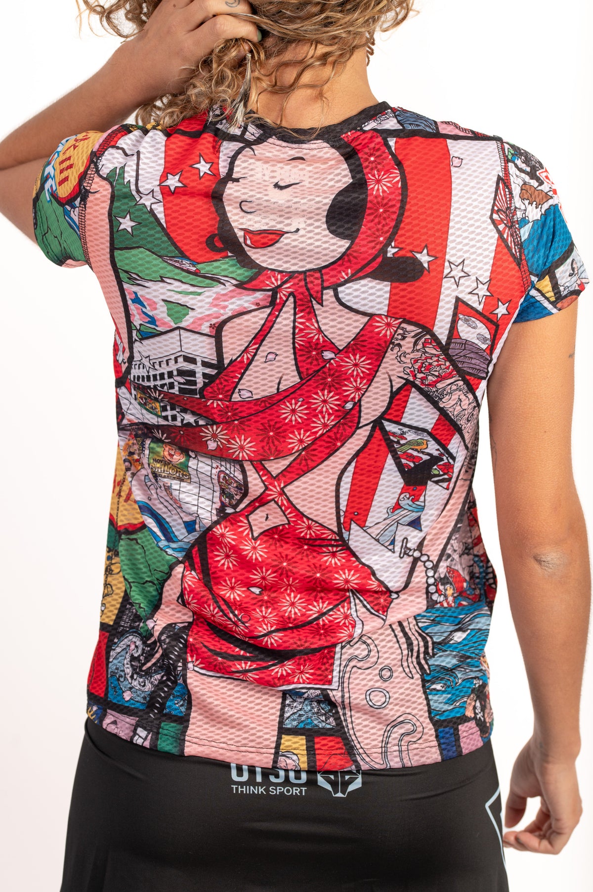 OTSO Damen Kurzarm-Funktionsshirt - Popeye Art Show – Produktansicht 9