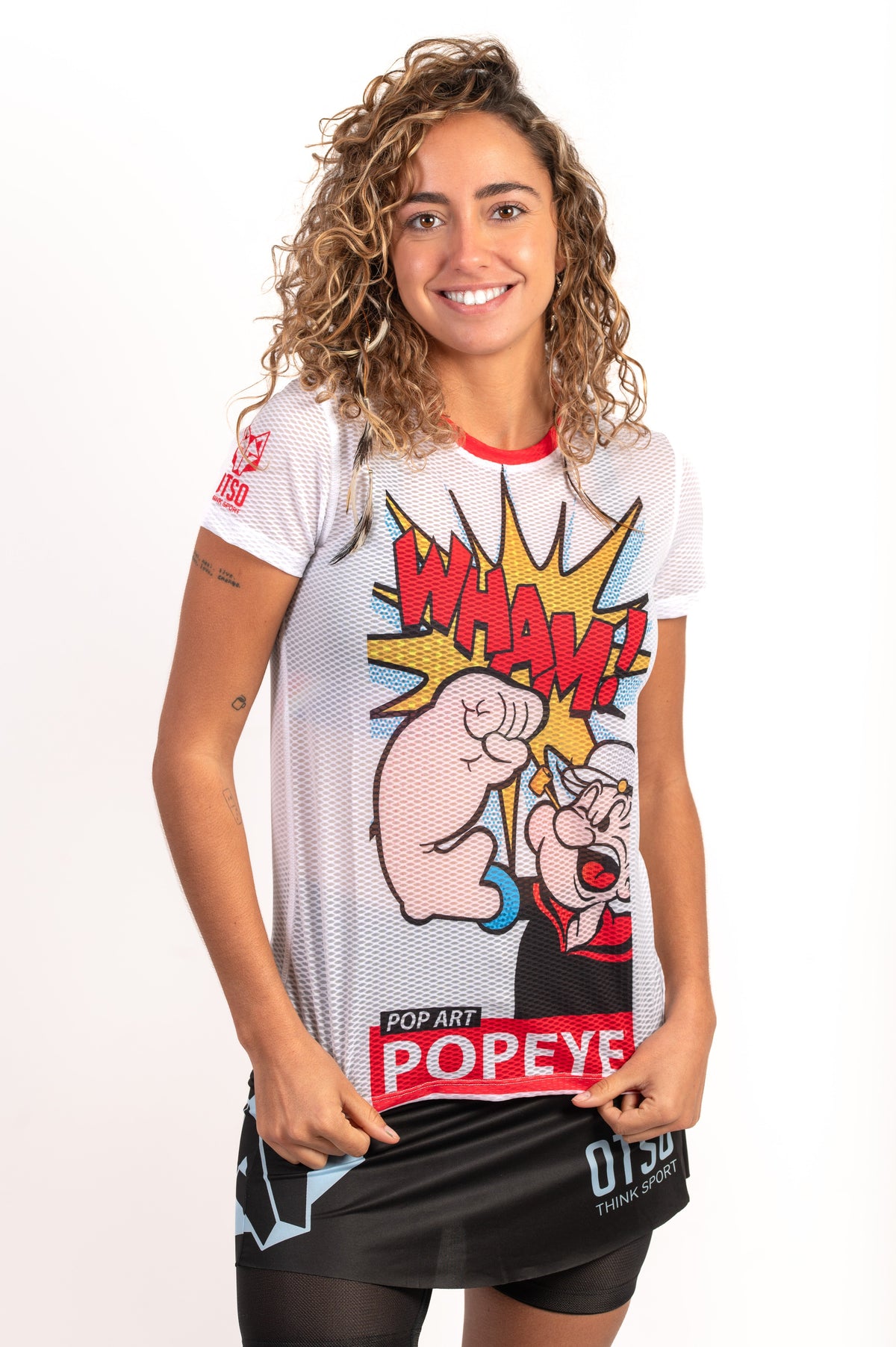 OTSO Damen Kurzarm-Funktionsshirt - Popeye Pop Art – Produktansicht 3