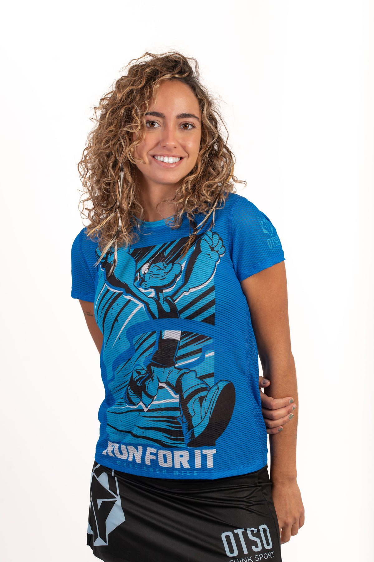 OTSO Damen Kurzarm-Funktionsshirt - Popeye Run For It – Produktansicht 3