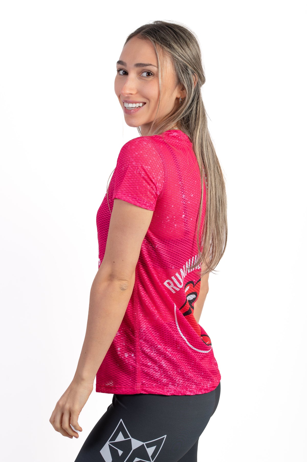 OTSO Damen Kurzarm-Funktionsshirt - Running Stones Pink – Produktansicht 5