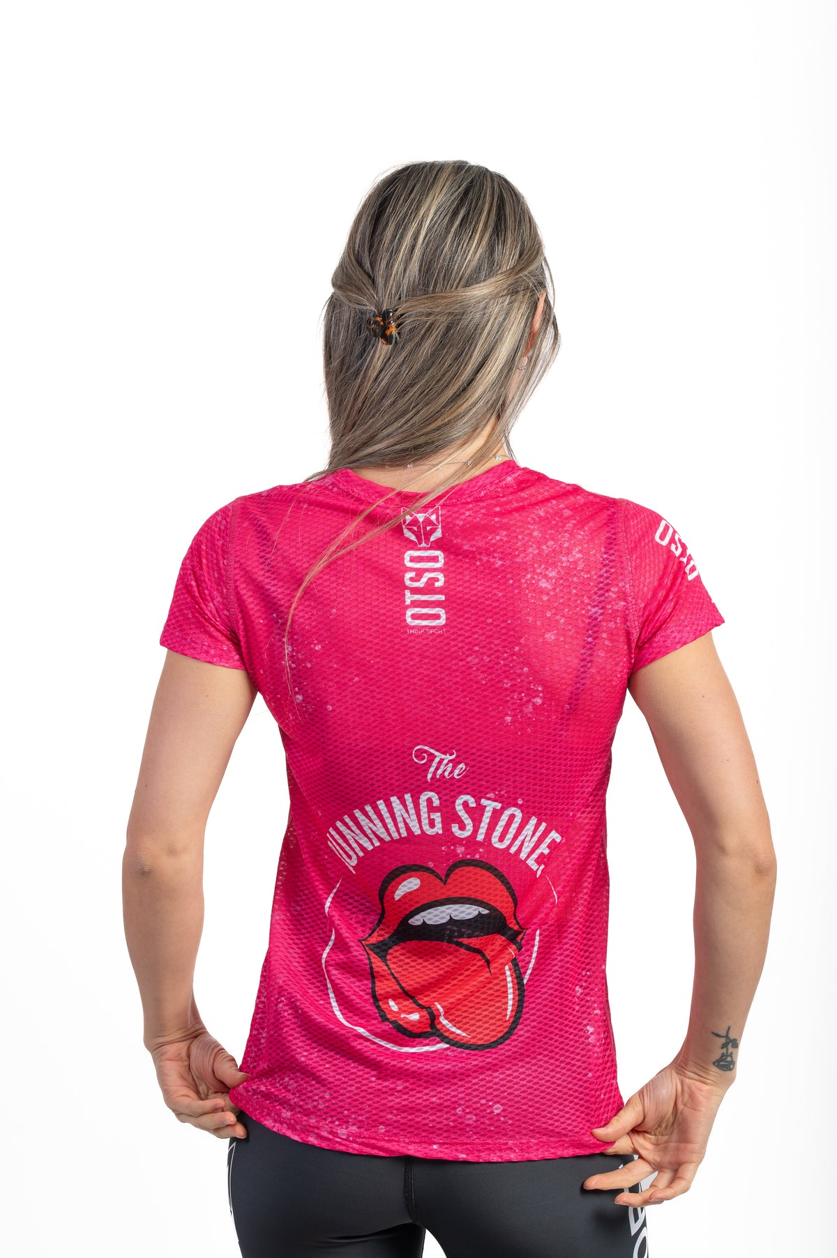 OTSO Damen Kurzarm-Funktionsshirt - Running Stones Pink – Produktansicht 6