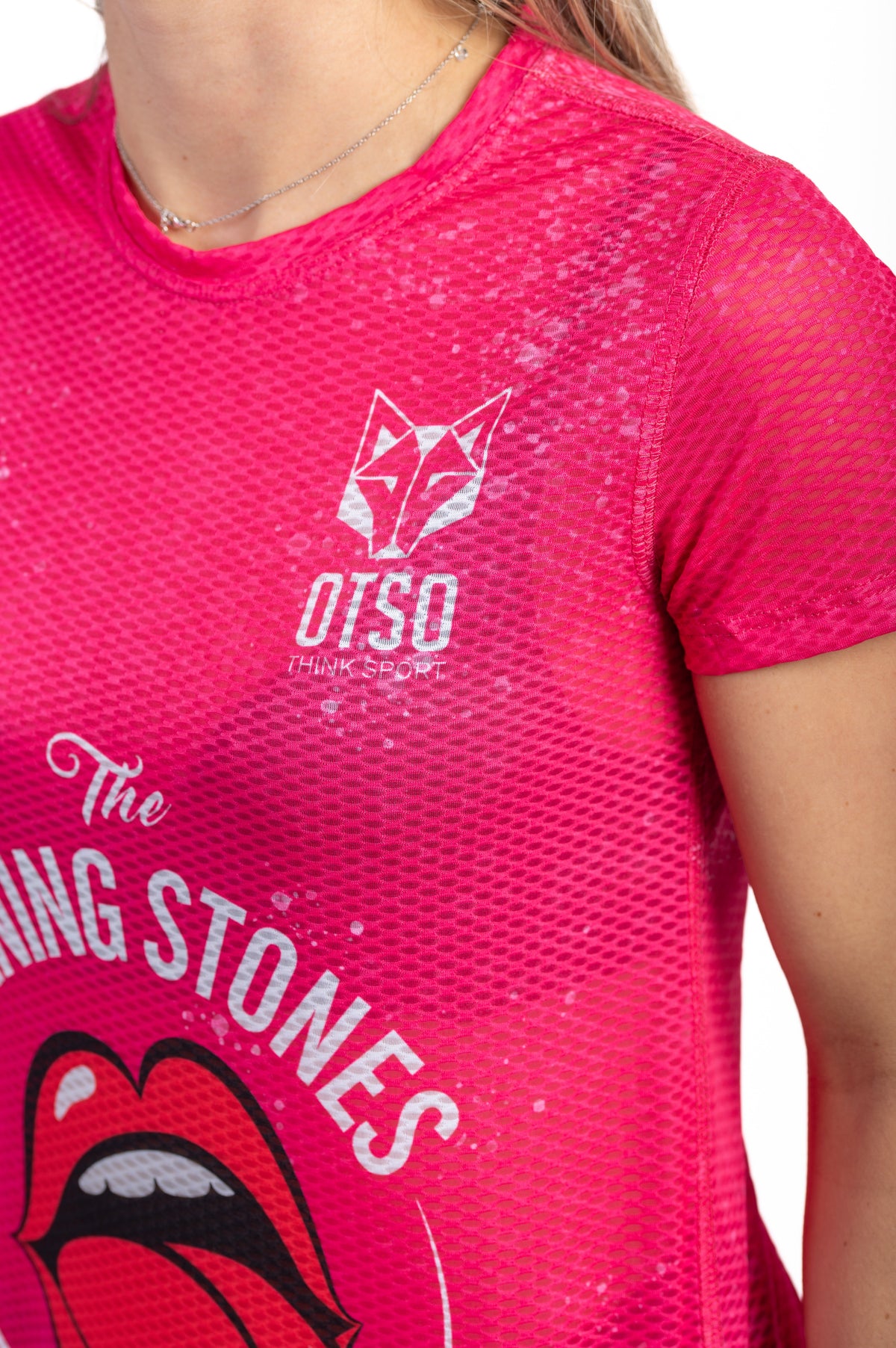 OTSO Damen Kurzarm-Funktionsshirt - Running Stones Pink – Produktansicht 7