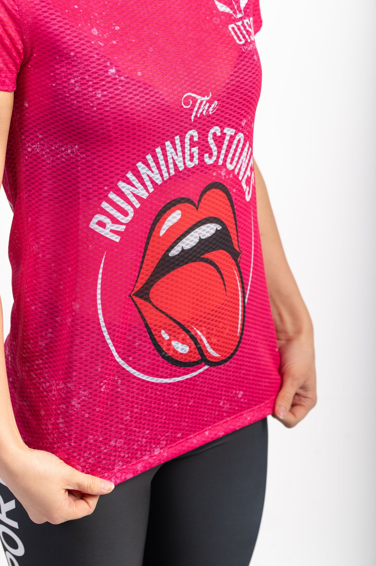 OTSO Damen Kurzarm-Funktionsshirt - Running Stones Pink – Produktansicht 8