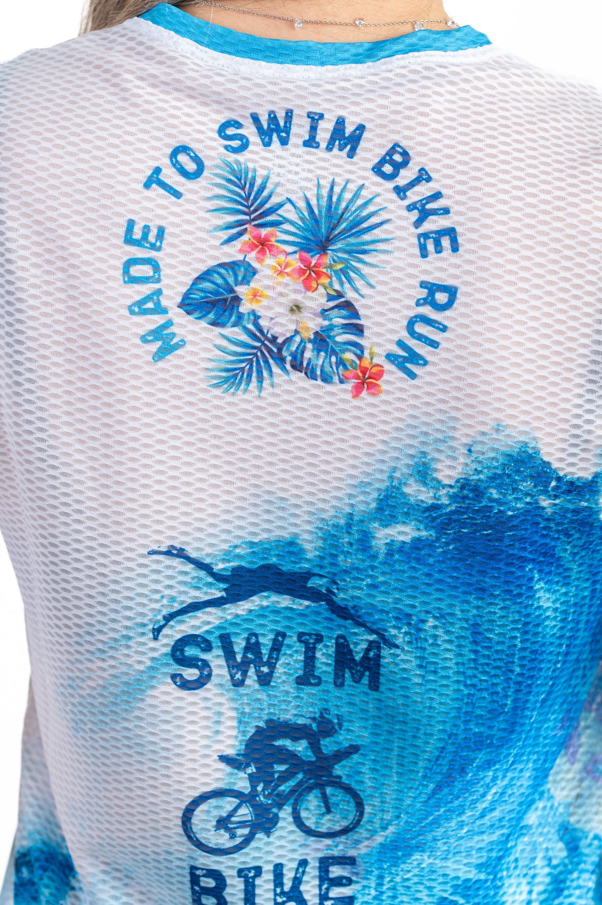 OTSO Damen Kurzarm-Funktionsshirt - Swim Bike Run Wave – Produktansicht 9