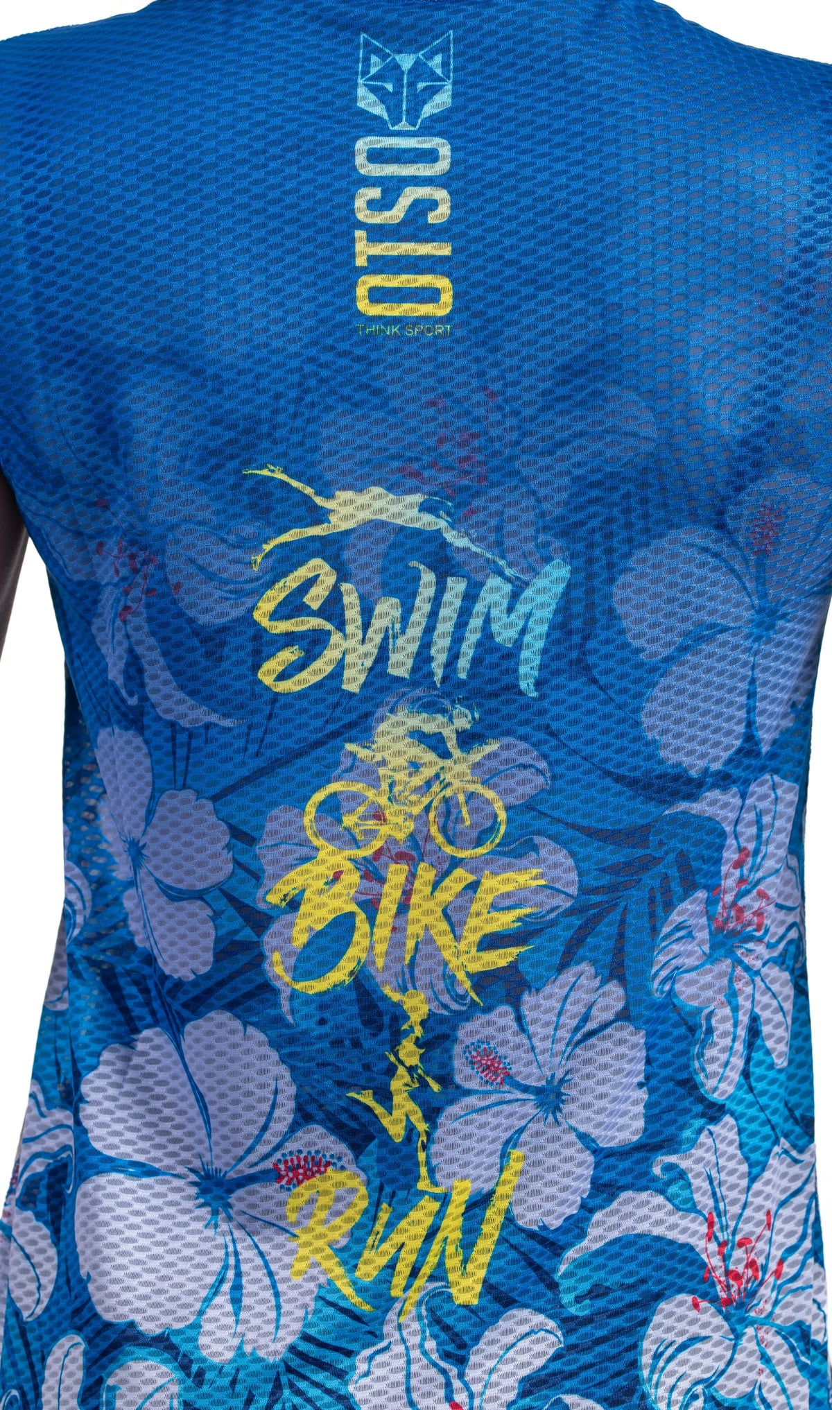 OTSO Damen Kurzarm-Funktionsshirt - Swim Bike Run Flower – Produktansicht 9