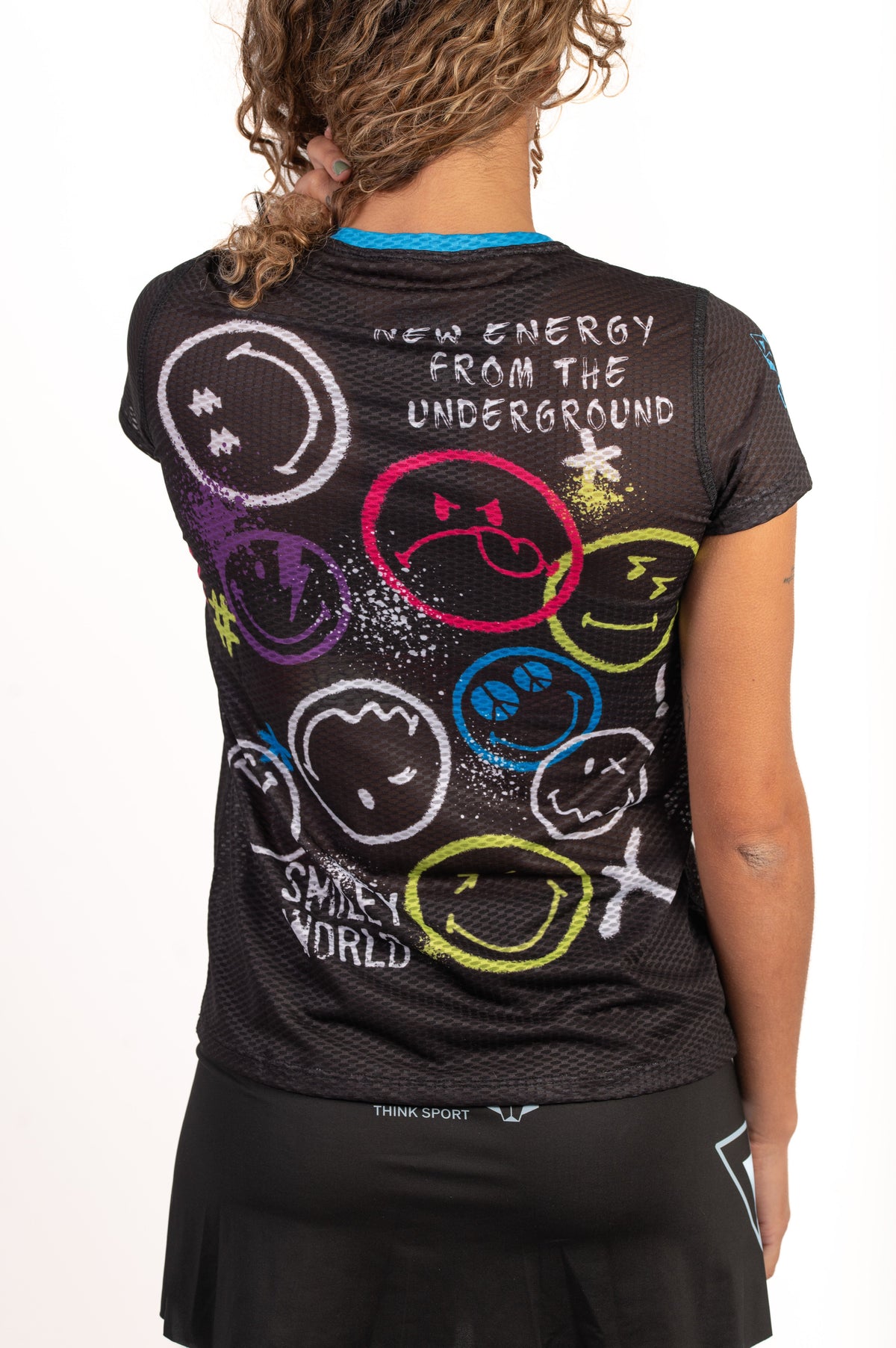 OTSO Damen Kurzarm-Funktionsshirt - S.W.Smiley Festival – Produktansicht 7