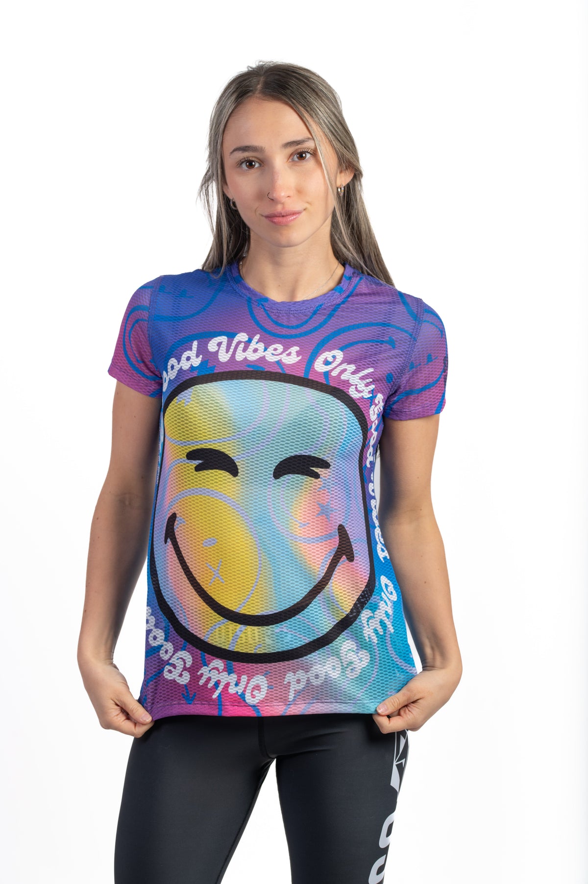 OTSO Damen Kurzarm-Funktionsshirt - S.W.Smiley Vibes – Produktansicht 3