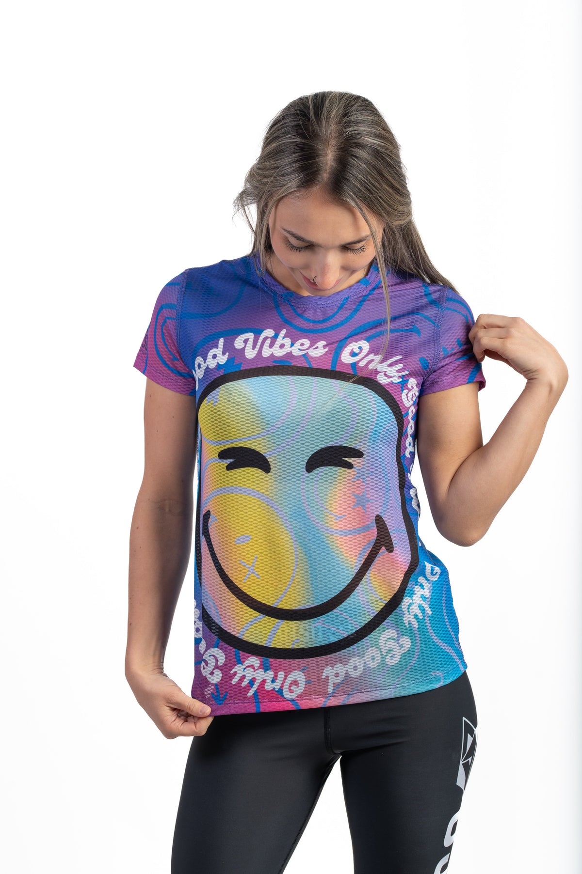 OTSO Damen Kurzarm-Funktionsshirt - S.W.Smiley Vibes – Produktansicht 5