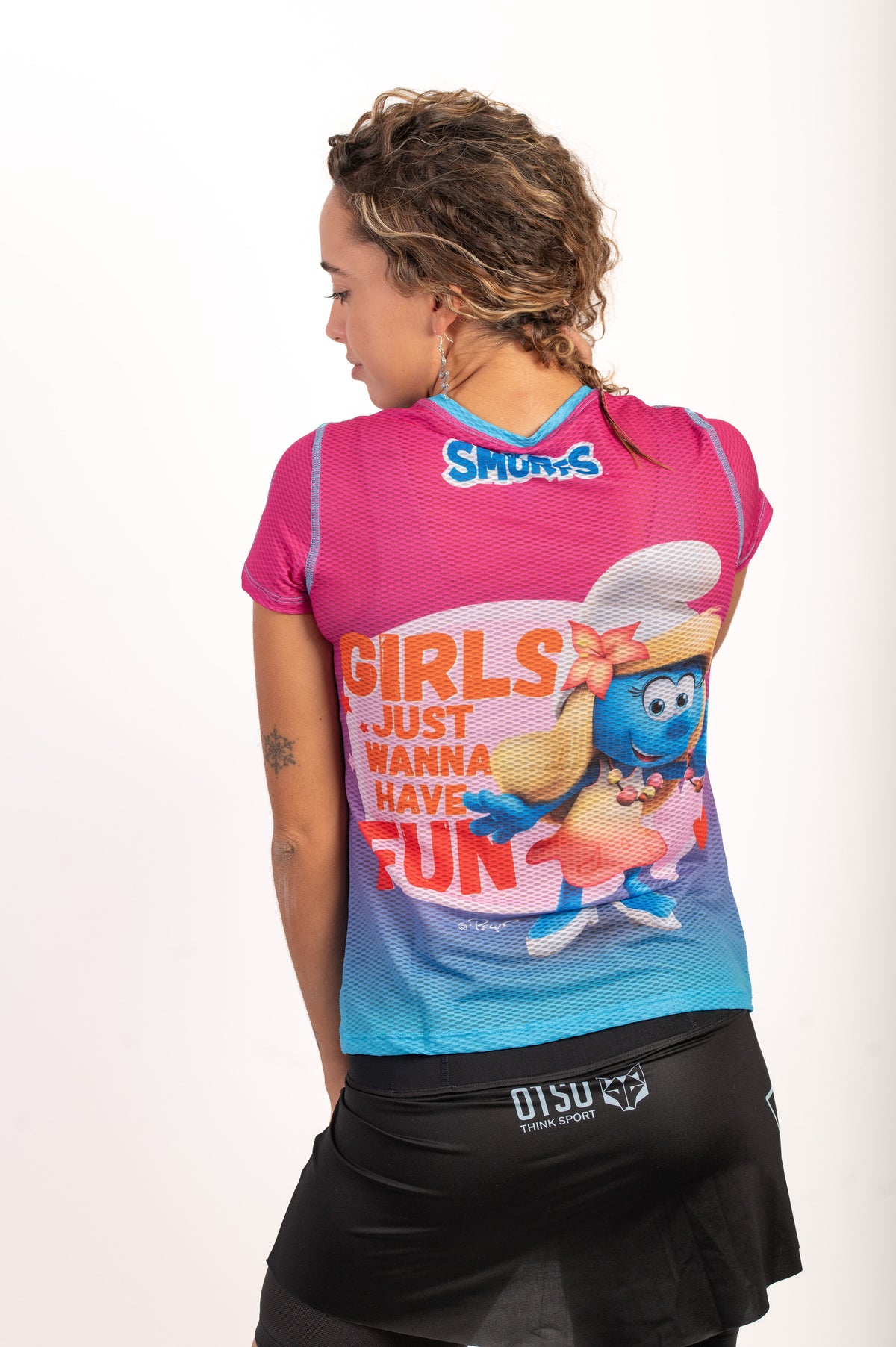 OTSO Damen Kurzarm-Funktionsshirt - Smurf Have Fun – Produktansicht 7