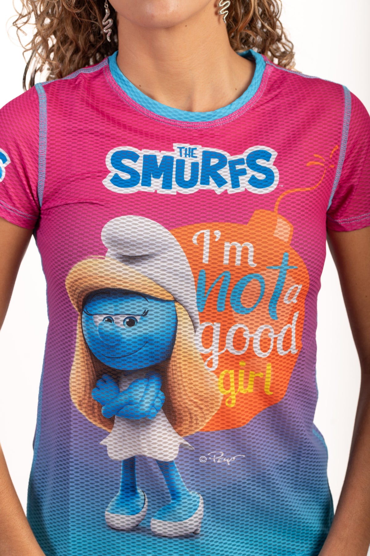OTSO Damen Kurzarm-Funktionsshirt - Smurf Have Fun – Produktansicht 8
