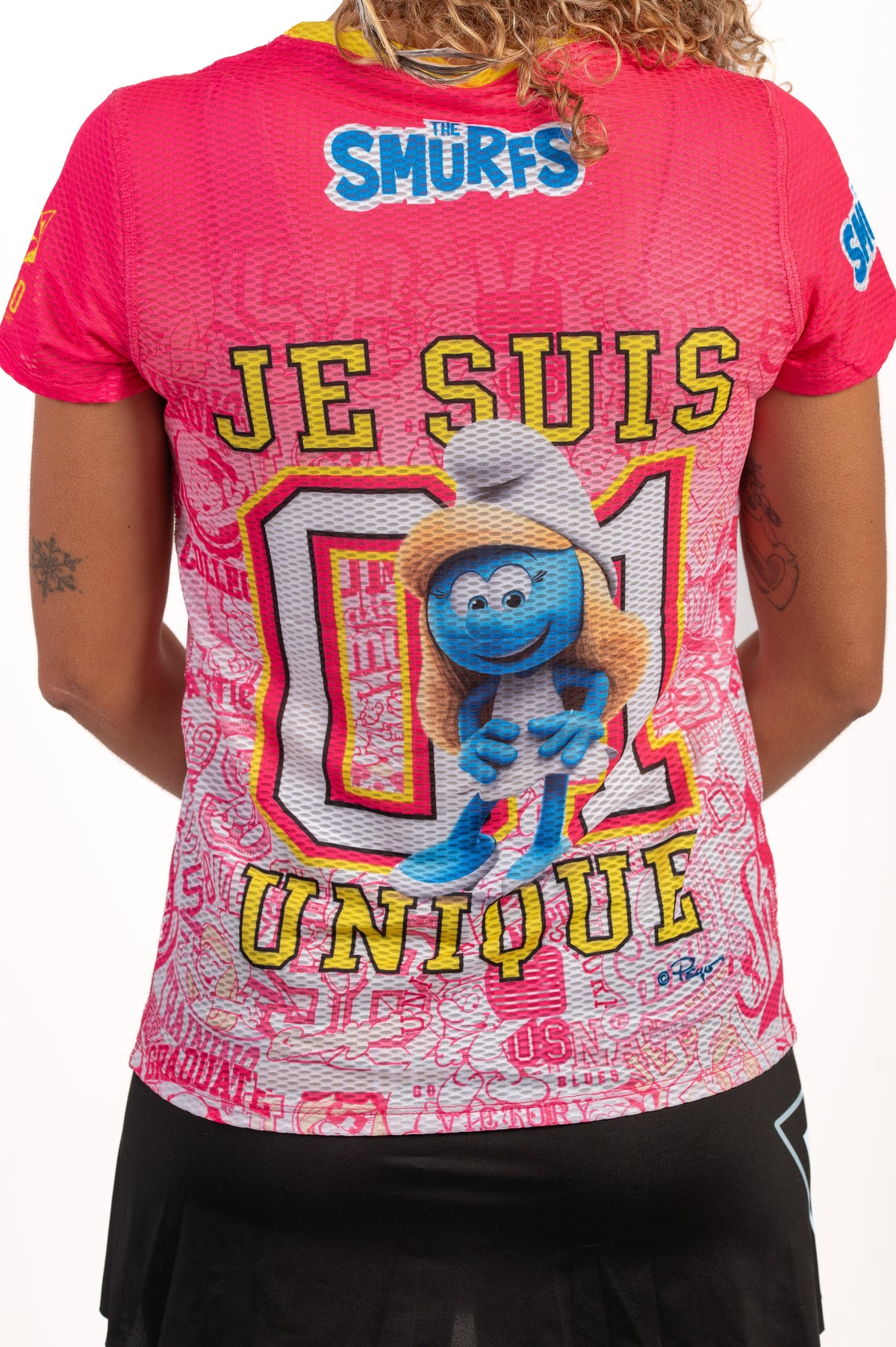 OTSO Damen Kurzarm-Funktionsshirt - Smurfs Hugs – Produktansicht 7