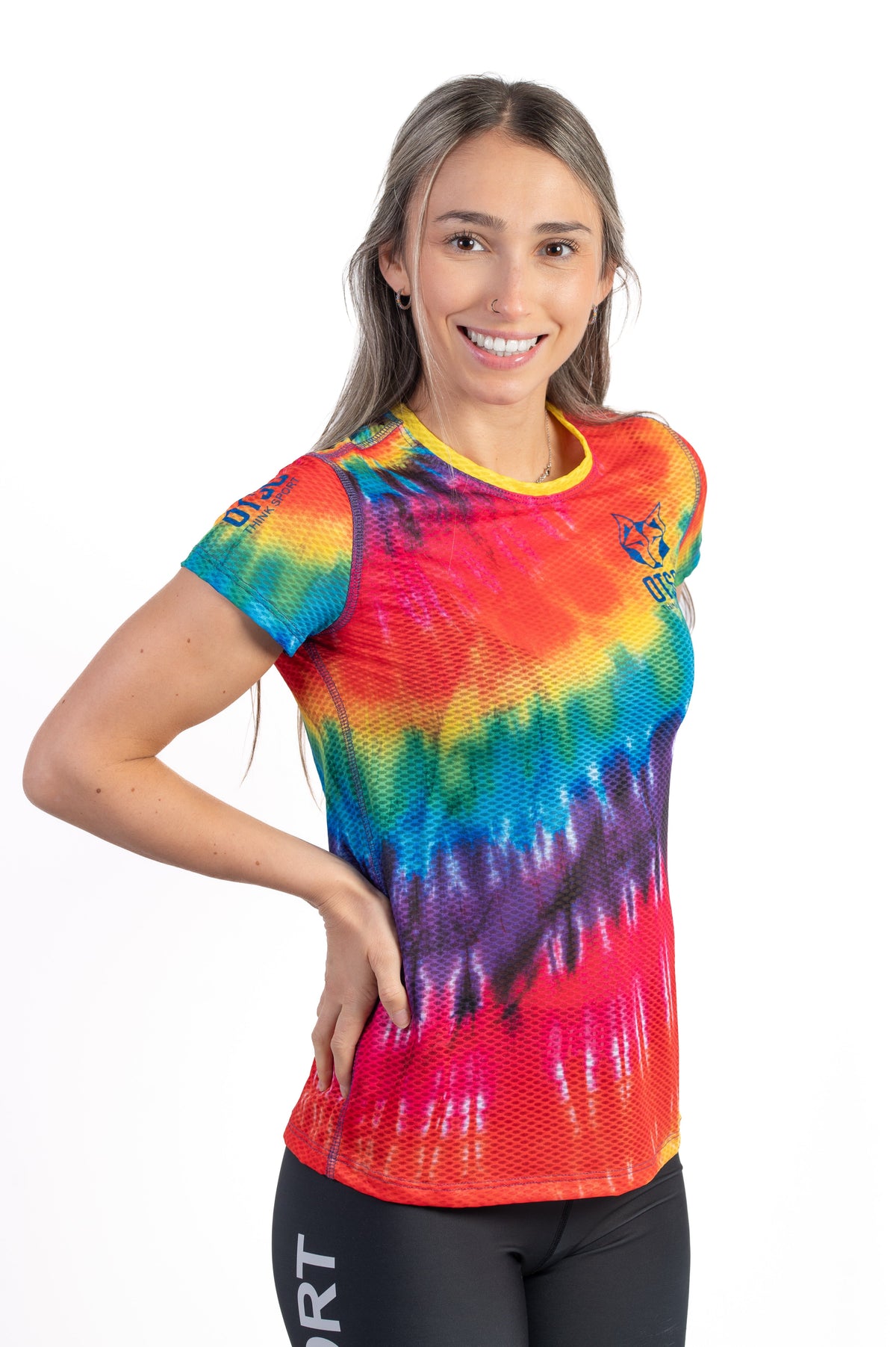 OTSO Damen Kurzarm-Funktionsshirt - Tie Dye – Produktansicht 4