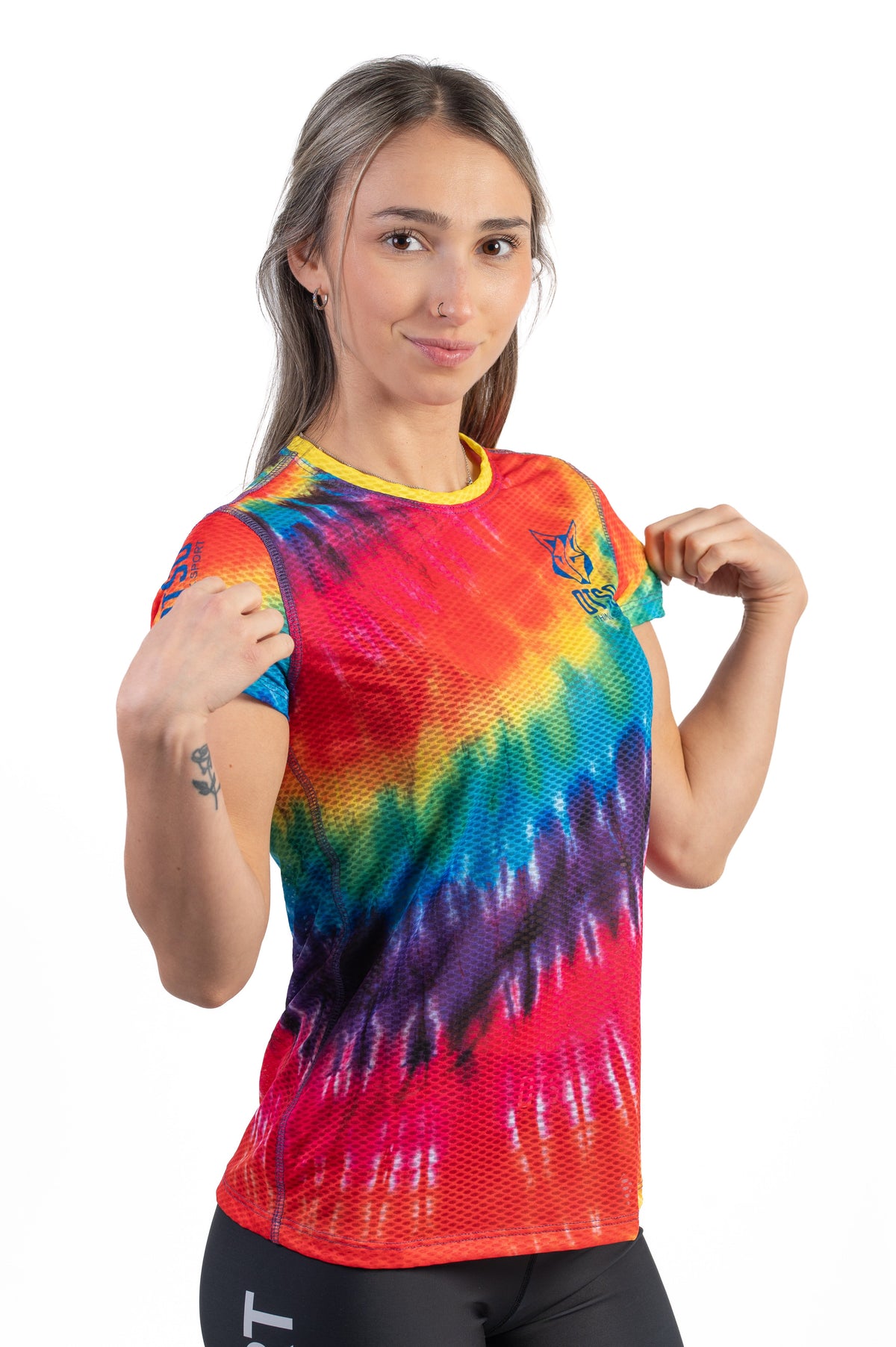 OTSO Damen Kurzarm-Funktionsshirt - Tie Dye – Produktansicht 5