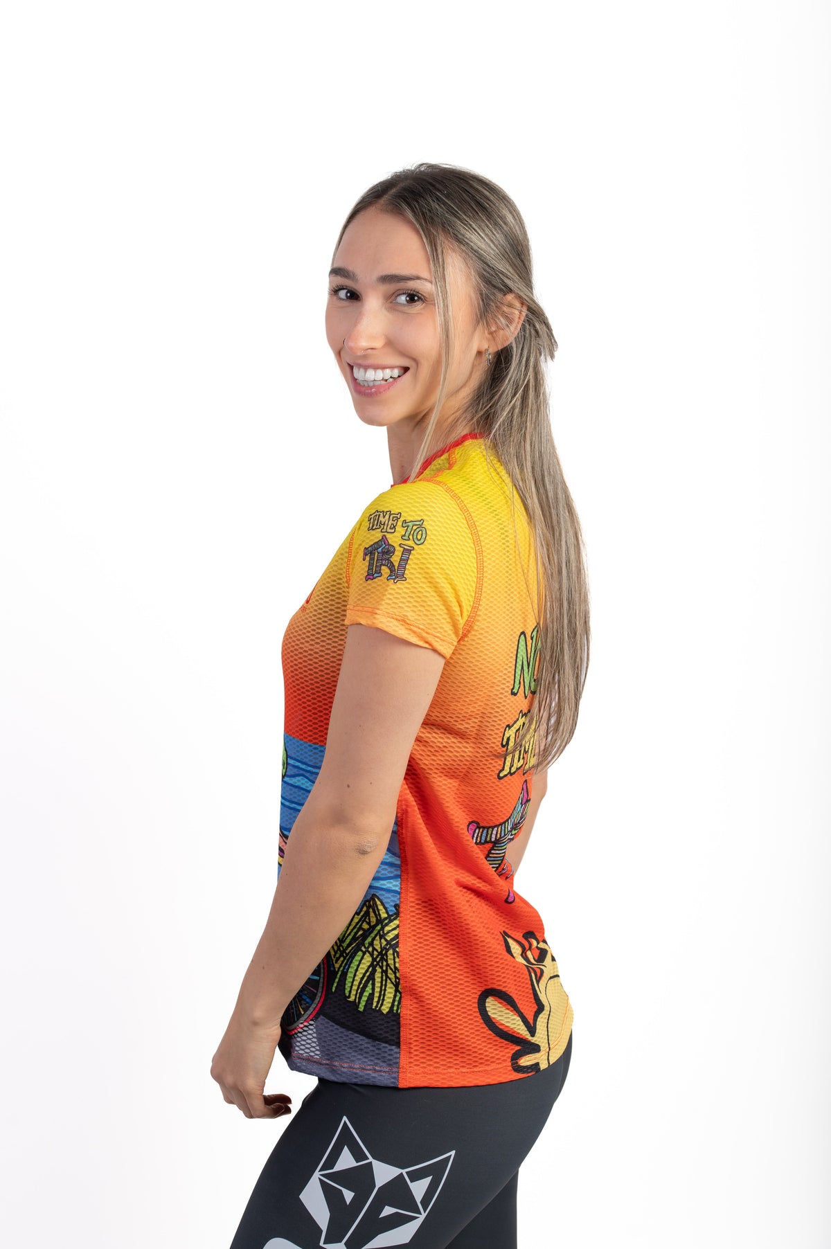 OTSO Damen Kurzarm-Funktionsshirt - Time to Tri Bike – Produktansicht 5
