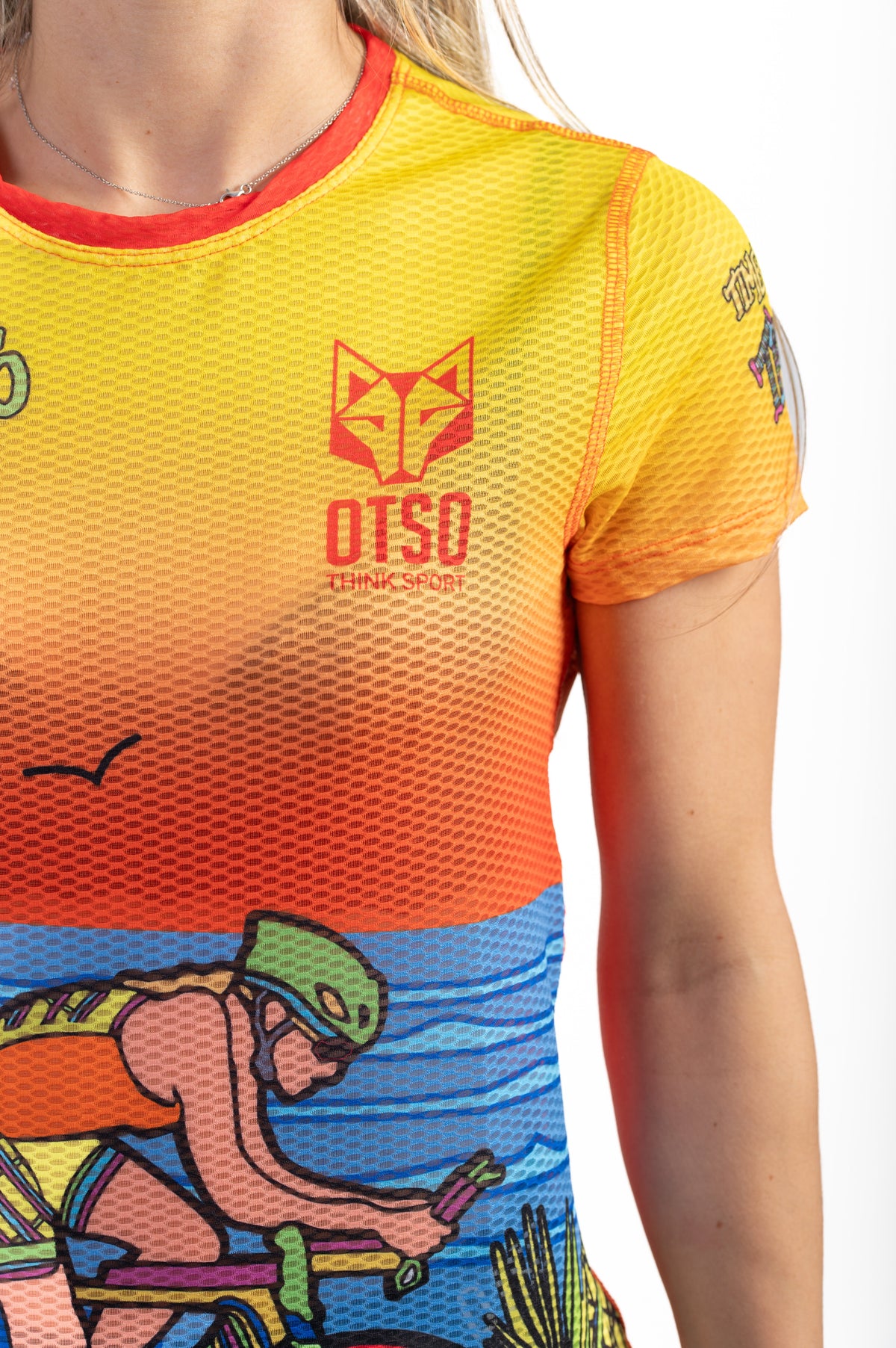 OTSO Damen Kurzarm-Funktionsshirt - Time to Tri Bike – Produktansicht 7