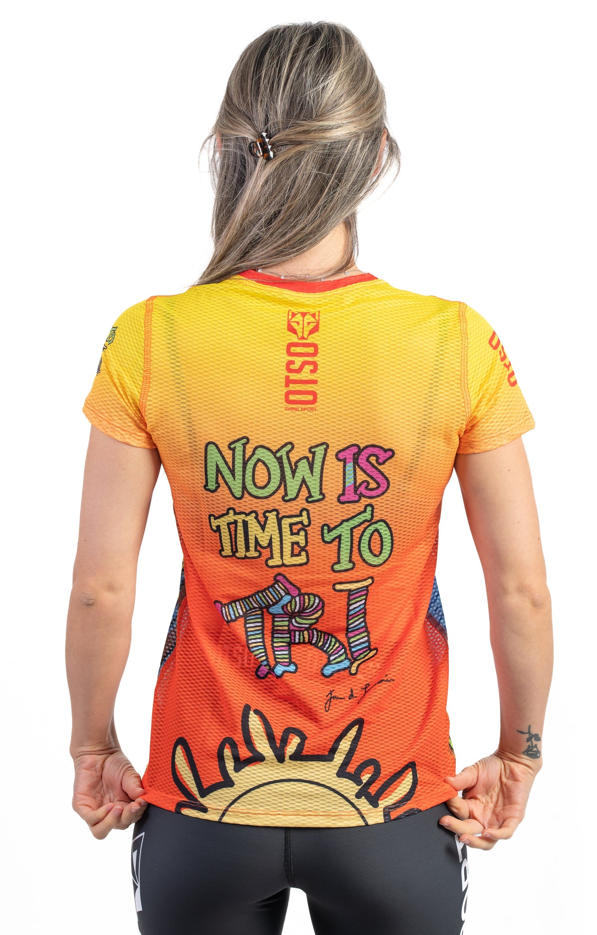 OTSO Damen Kurzarm-Funktionsshirt - Time to Tri Run – Produktansicht 7