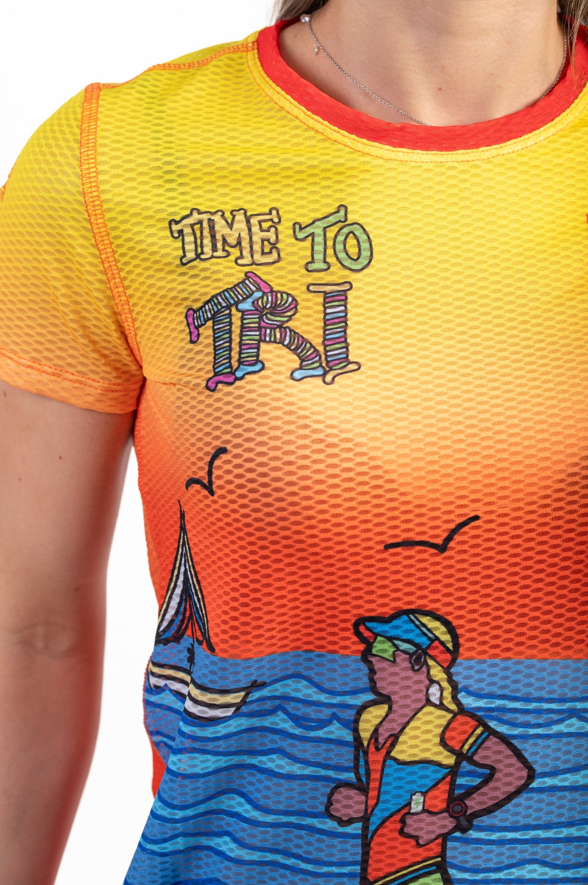 OTSO Damen Kurzarm-Funktionsshirt - Time to Tri Run – Produktansicht 8