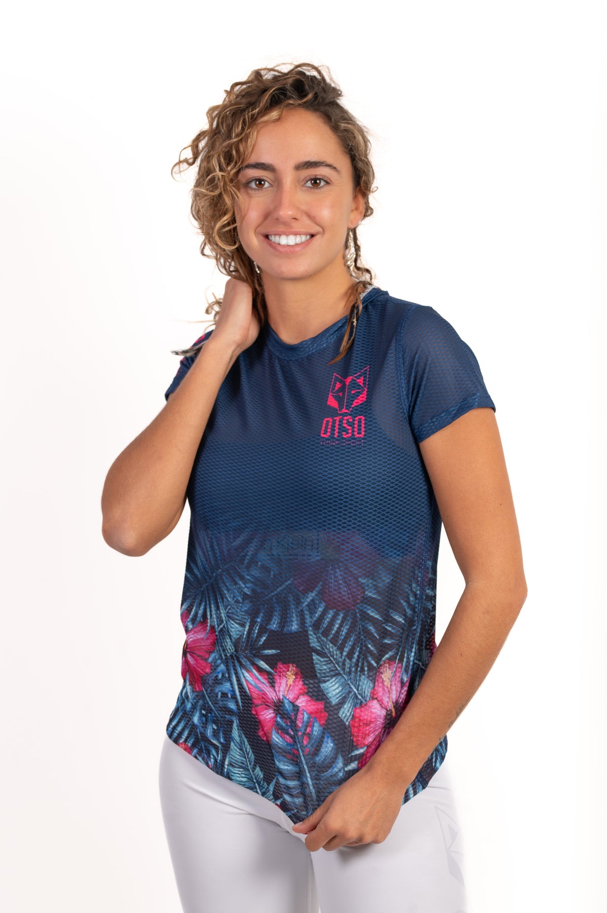 OTSO Damen Kurzarm-Funktionsshirt - Tropical Dark – Produktansicht 3