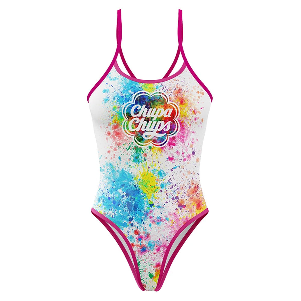OTSO Damen Badeanzug - Chupa Chups Paint – Produktansicht