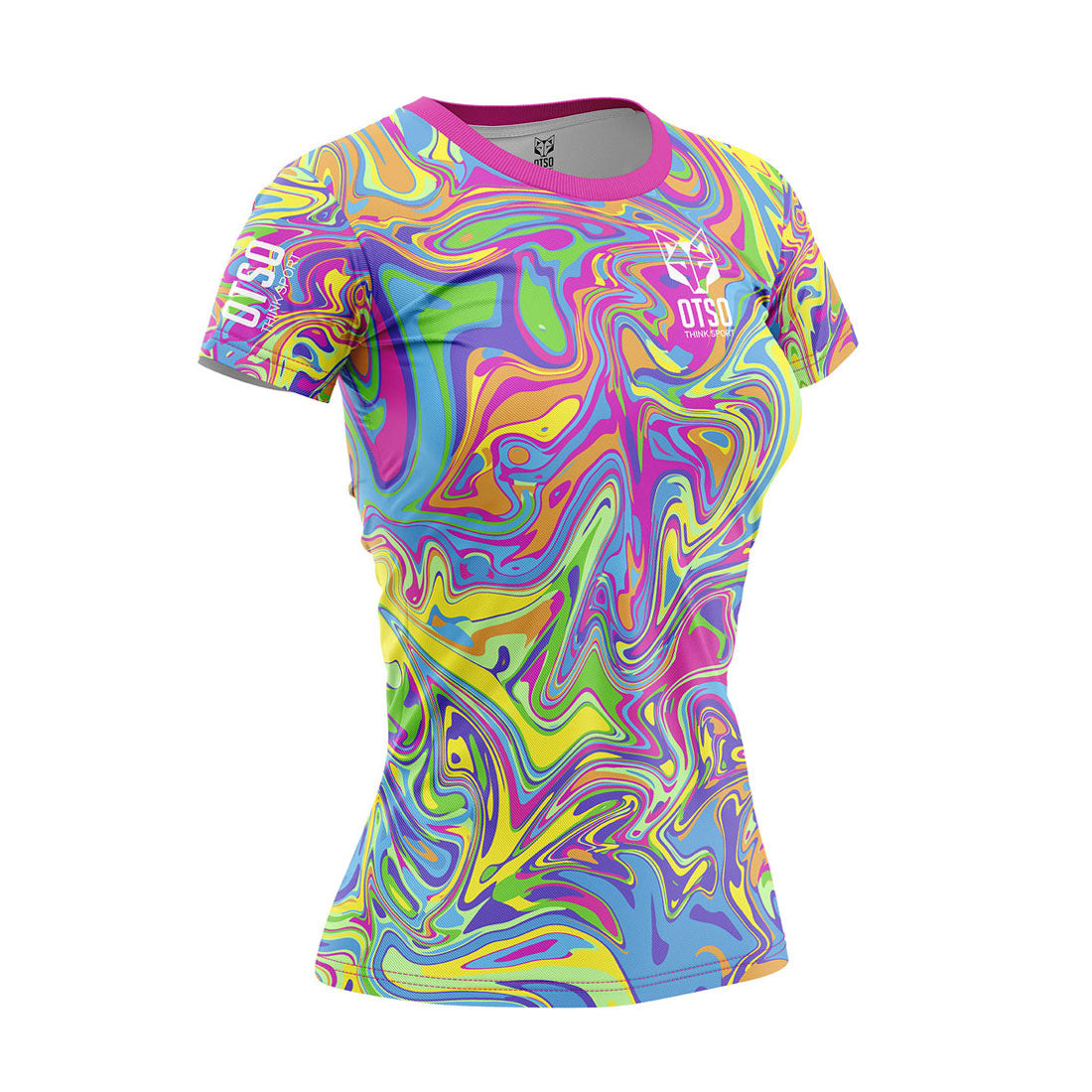 OTSO Damen Kurzarm-Funktionsshirt - Psychedelic – Produktansicht