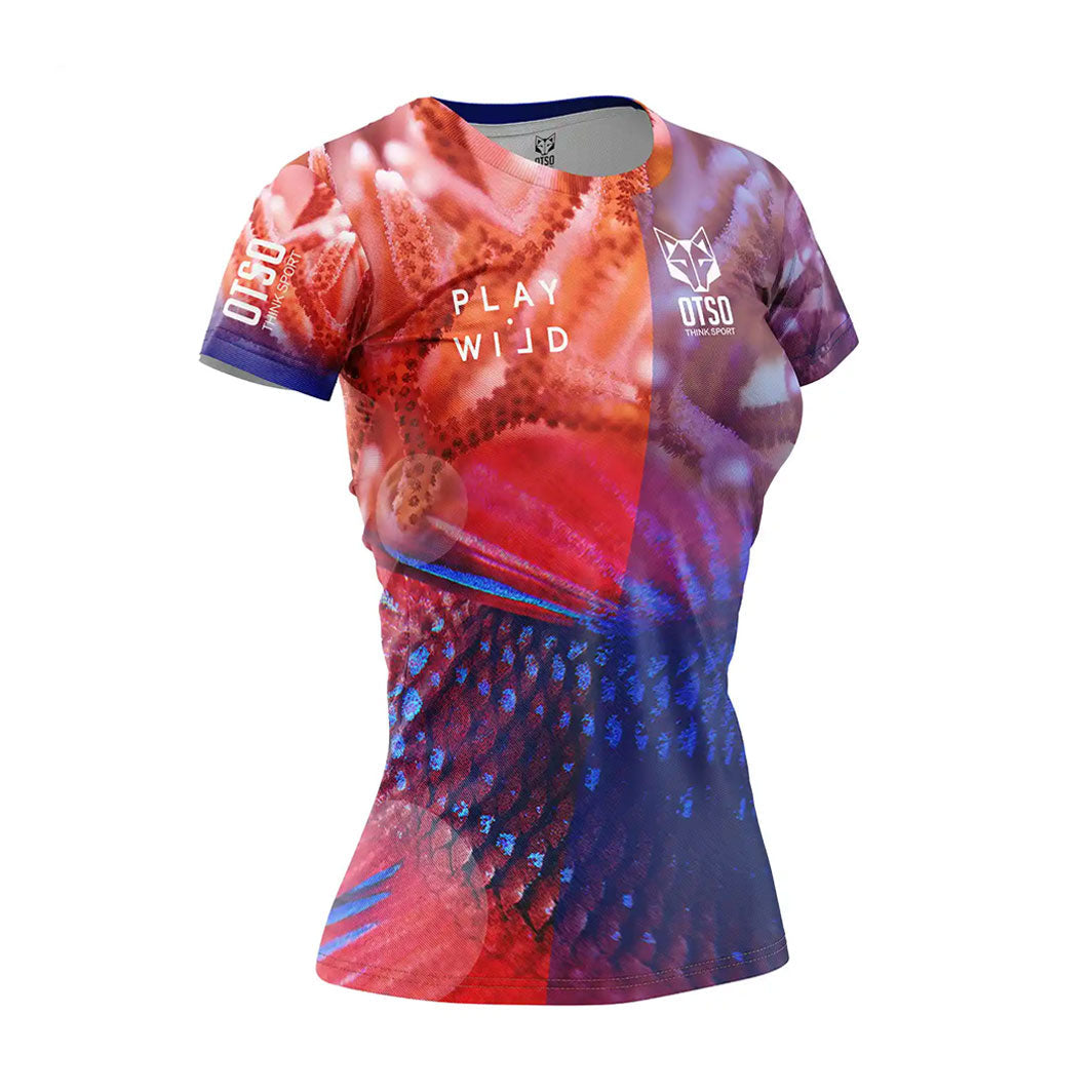 OTSO Damen Padel-Kurzarmshirt - Coral – Produktansicht