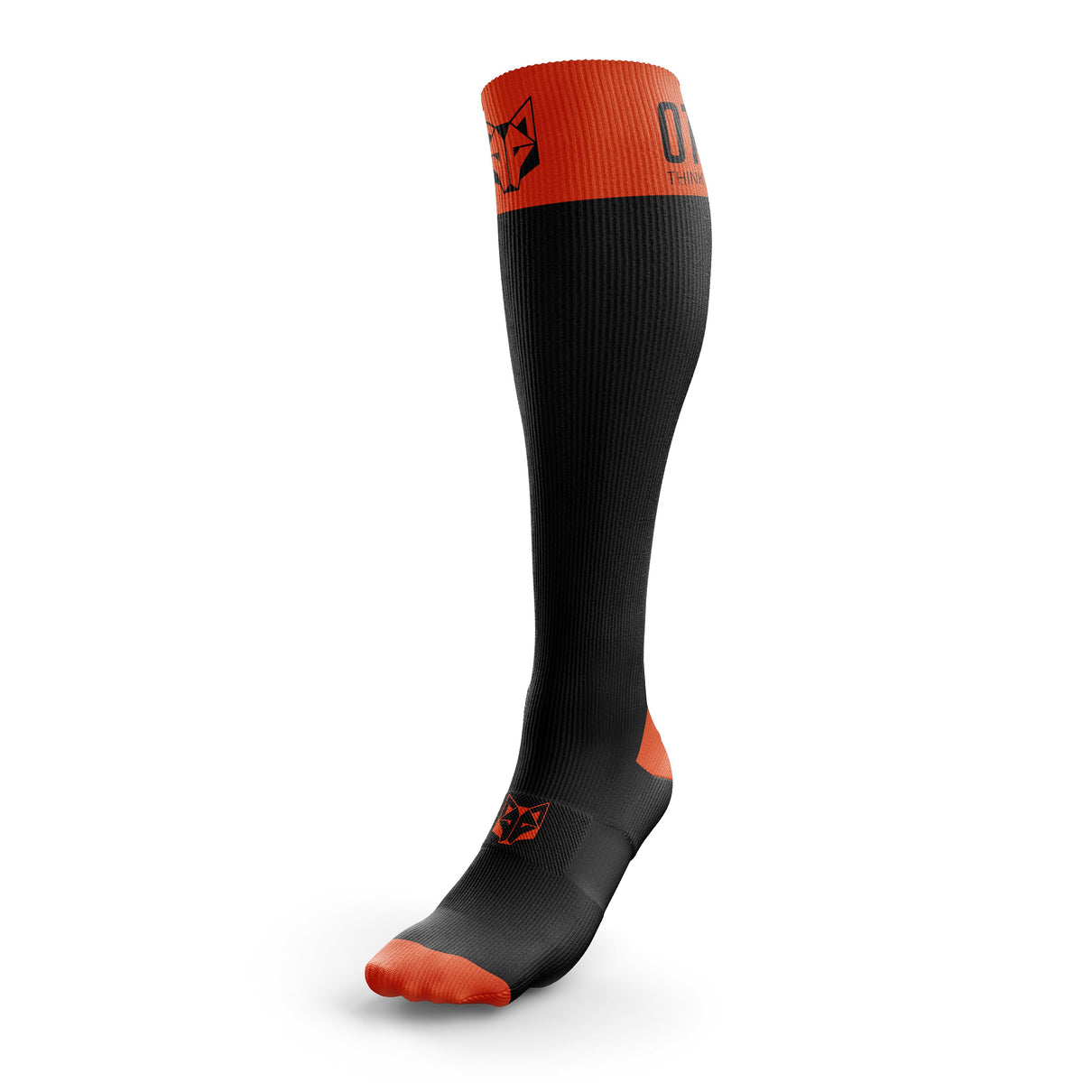OTSO Recovery-Kompressionssocken - Black & Fluo Orange – Produktansicht