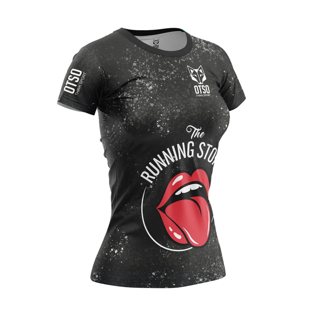 OTSO Damen Kurzarm-Funktionsshirt - Running Stones – Produktansicht