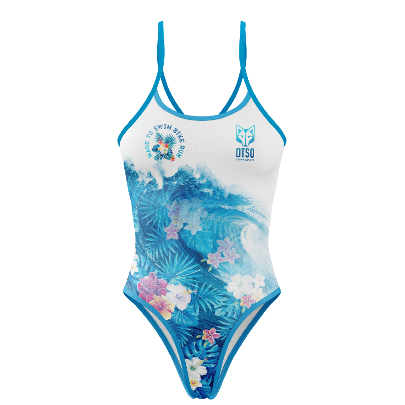 OTSO Damen Badeanzug - Swim Bike Run Wave – Produktansicht