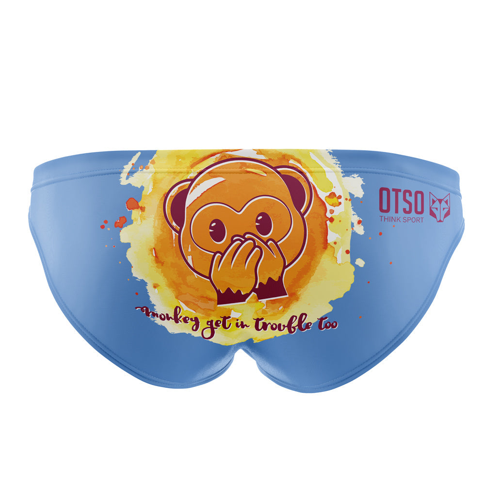 OTSO Herren Badehose Slip - Emoji Monkey See – Produktansicht 2