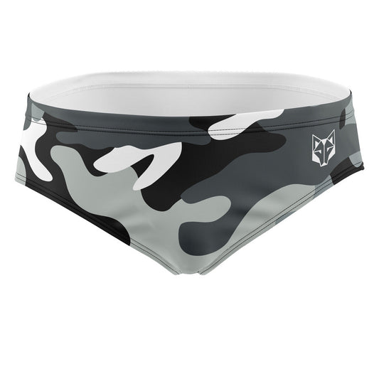 OTSO Herren Badehose Slip - Grey Camo – Produktansicht