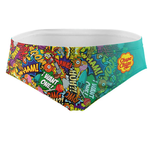 OTSO Herren Badehose Slip - Chupa Chups Comic – Produktansicht