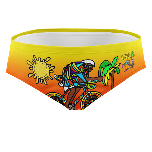 OTSO Herren Badehose Slip - Time to tri Bike – Produktansicht