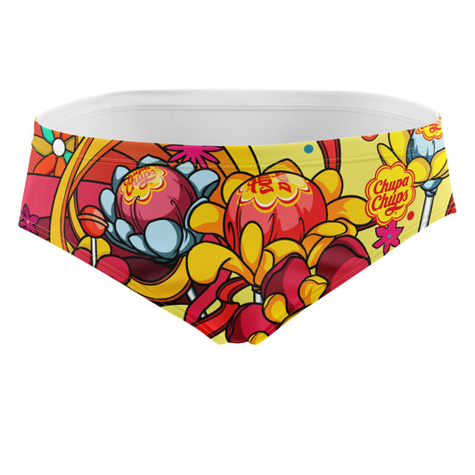 OTSO Herren Badehose Slip - Chupa Chups Flower – Produktansicht
