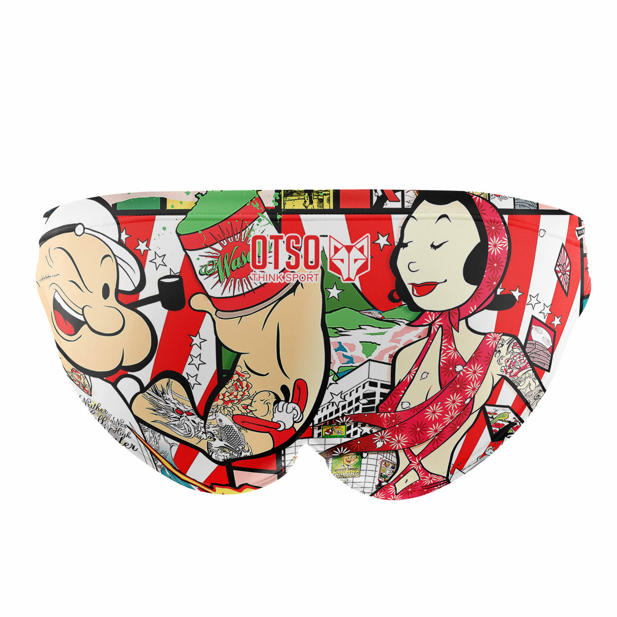 OTSO Herren Badehose Slip - Popeye Art Show – Produktansicht 2