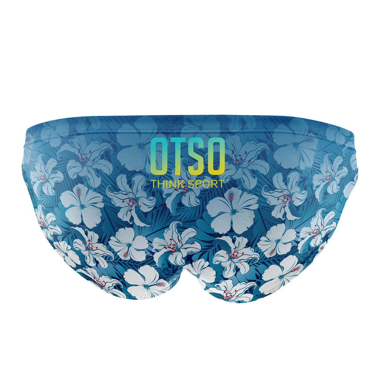 OTSO Herren Badehose Slip - Swim Bike Run Flower – Produktansicht 2