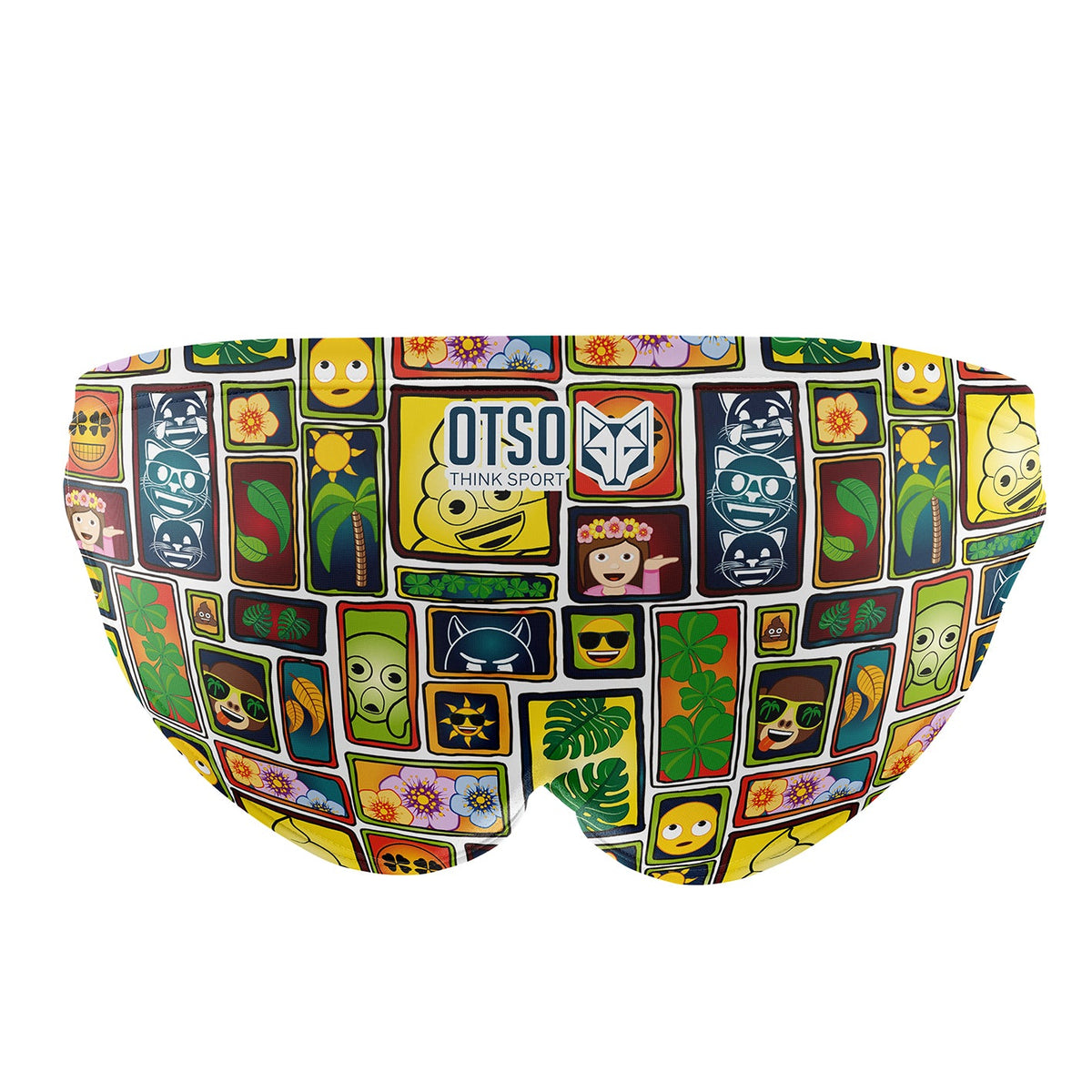 OTSO Herren Badehose Slip - Emoji Portrait – Produktansicht 2