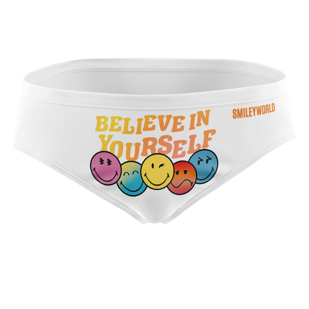 OTSO Herren Badehose Slip - S.W.Smiley World Believe – Produktansicht